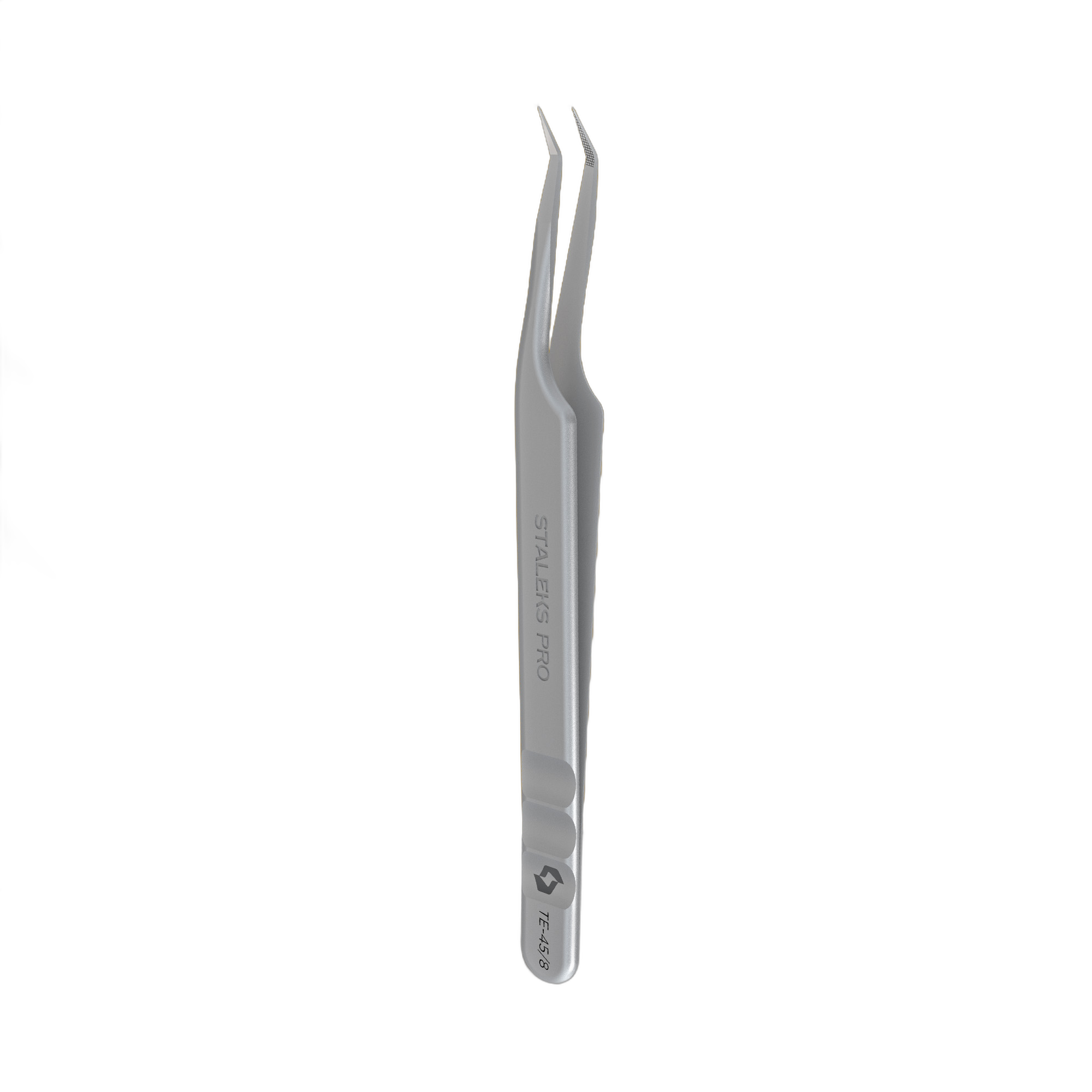 Пинцет профессиональный с насечками для ресниц EXPERT 45 TYPE 8 (mini L)