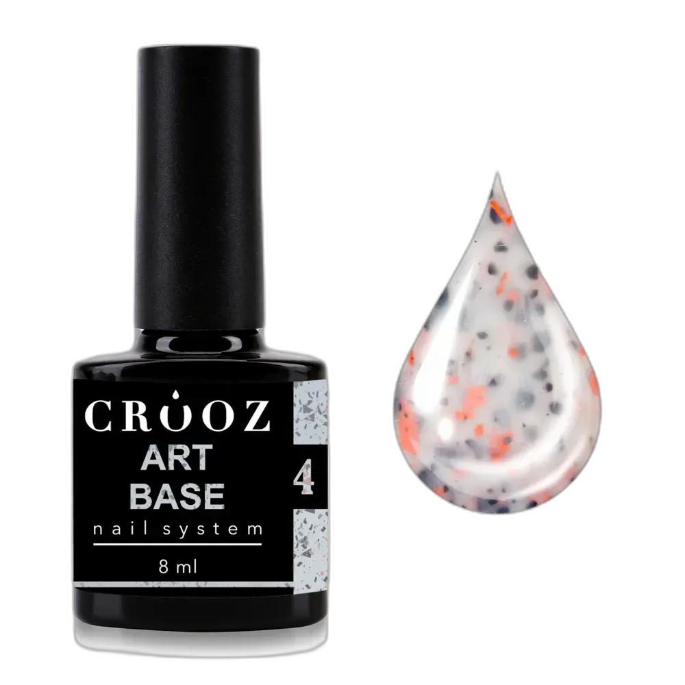 Crooz Base ART 4 — рожево-біла база з пігментом і поталлю