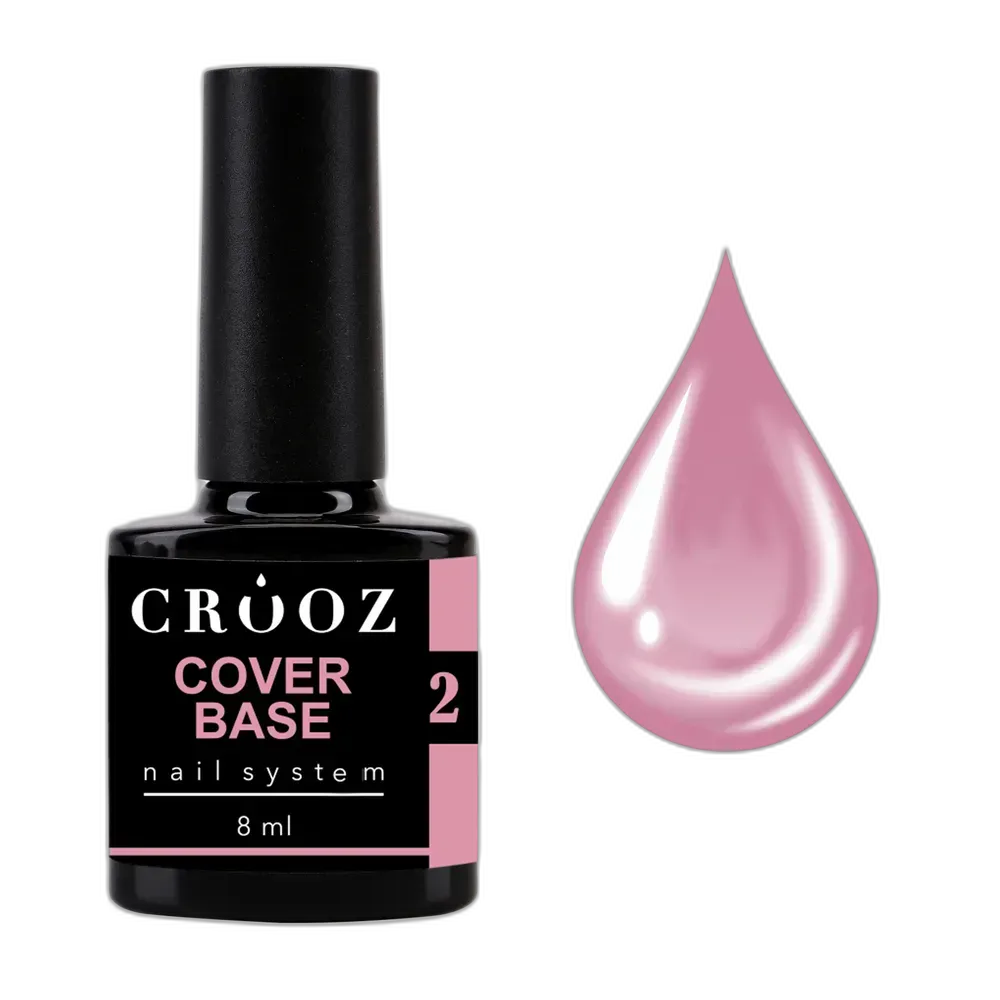 Crooz Base Cover 2 – рожево-нюдова камуфлююча база для натурального манікюру