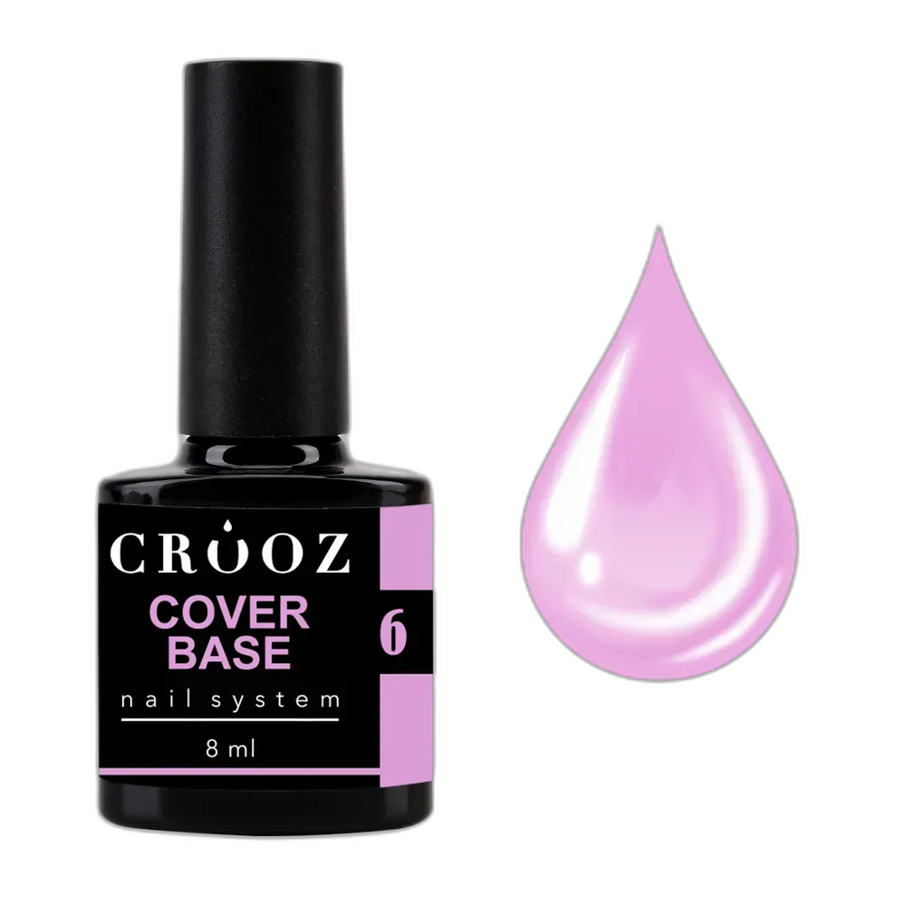 База для манікюру Crooz Cover Base 6 — ніжно-рожевий відтінок