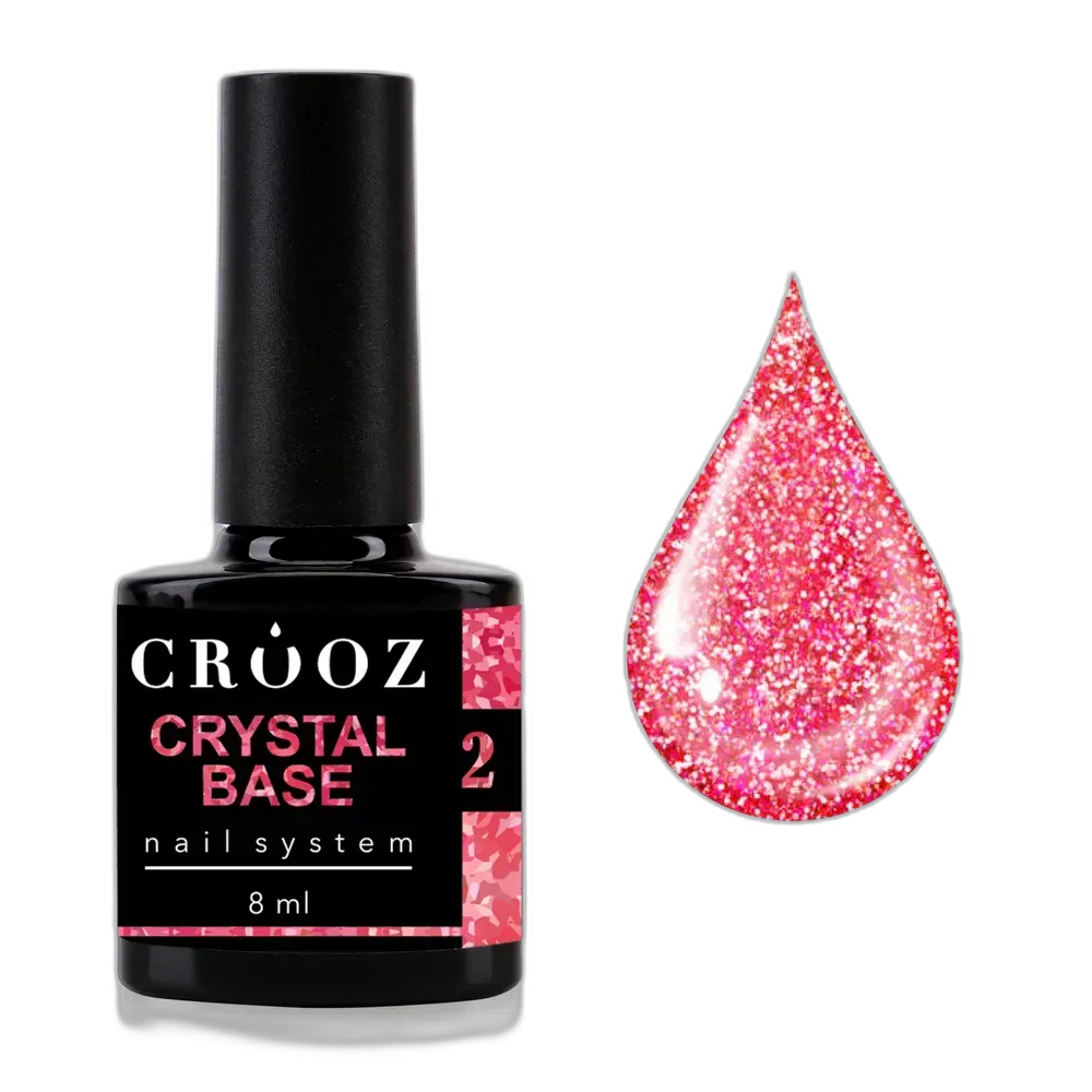 Світловідбивна база Crooz Crystal Base №2 — коралова з блиском