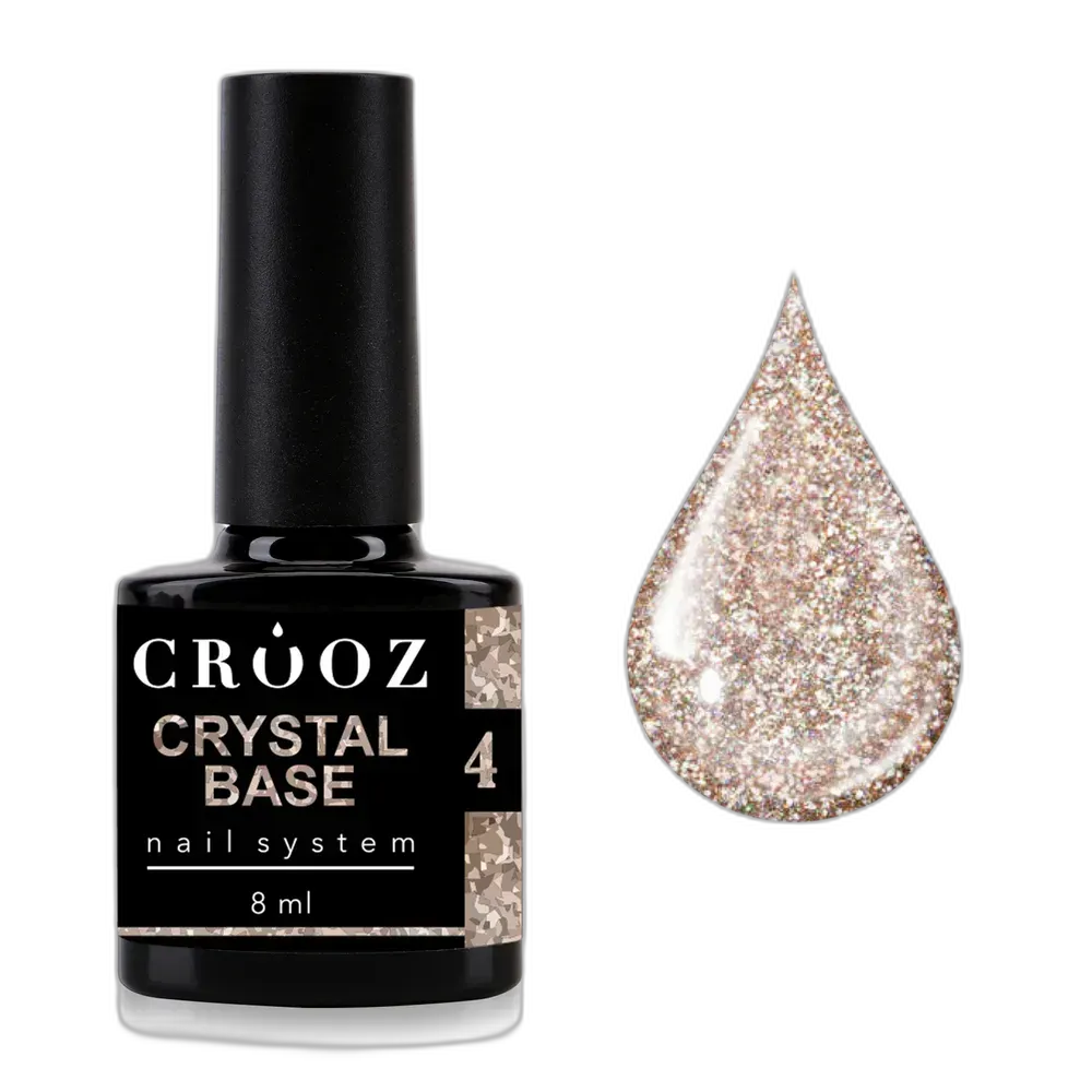 Світловідбивна база Crooz Crystal Base №4 — айворі з блиском
