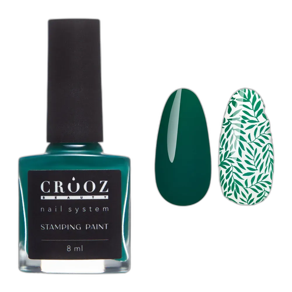 Crooz Лак для стемпингу 7 Зелений — насичений колір та точний дизайн