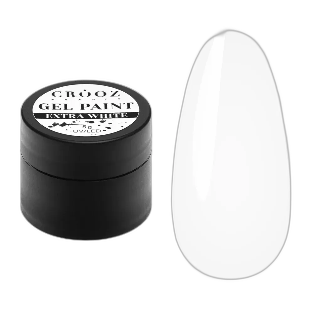 CROOZ GEL PAINT EXTRA WHITE — біла гель-фарба для дизайну нігтів