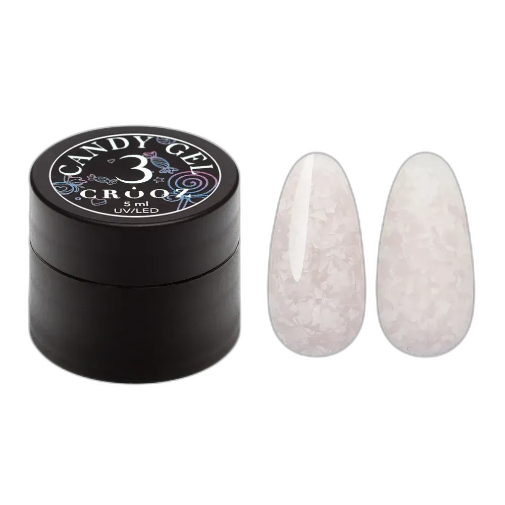 Crooz Candy Gel №3 — декоративний 3D гель для манікюру з прозорістю та фольгою