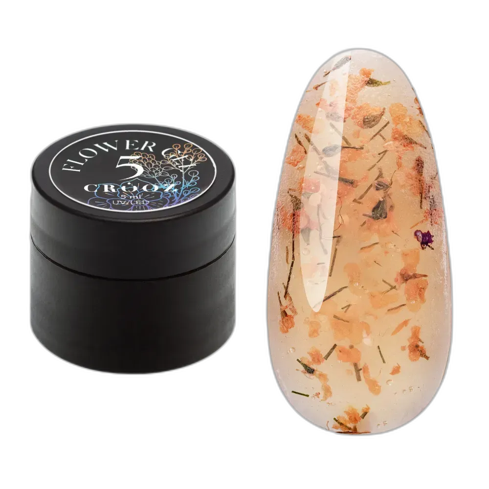 Crooz Flower Gel №5 – прозорий помаранчевий гель із сухоцвітом