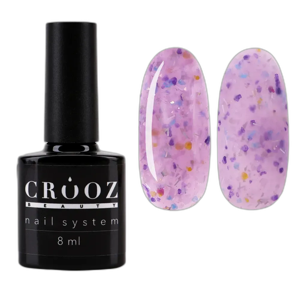 Top Potal 3 від Crooz — бузковий декоративний топ для гель-лаку