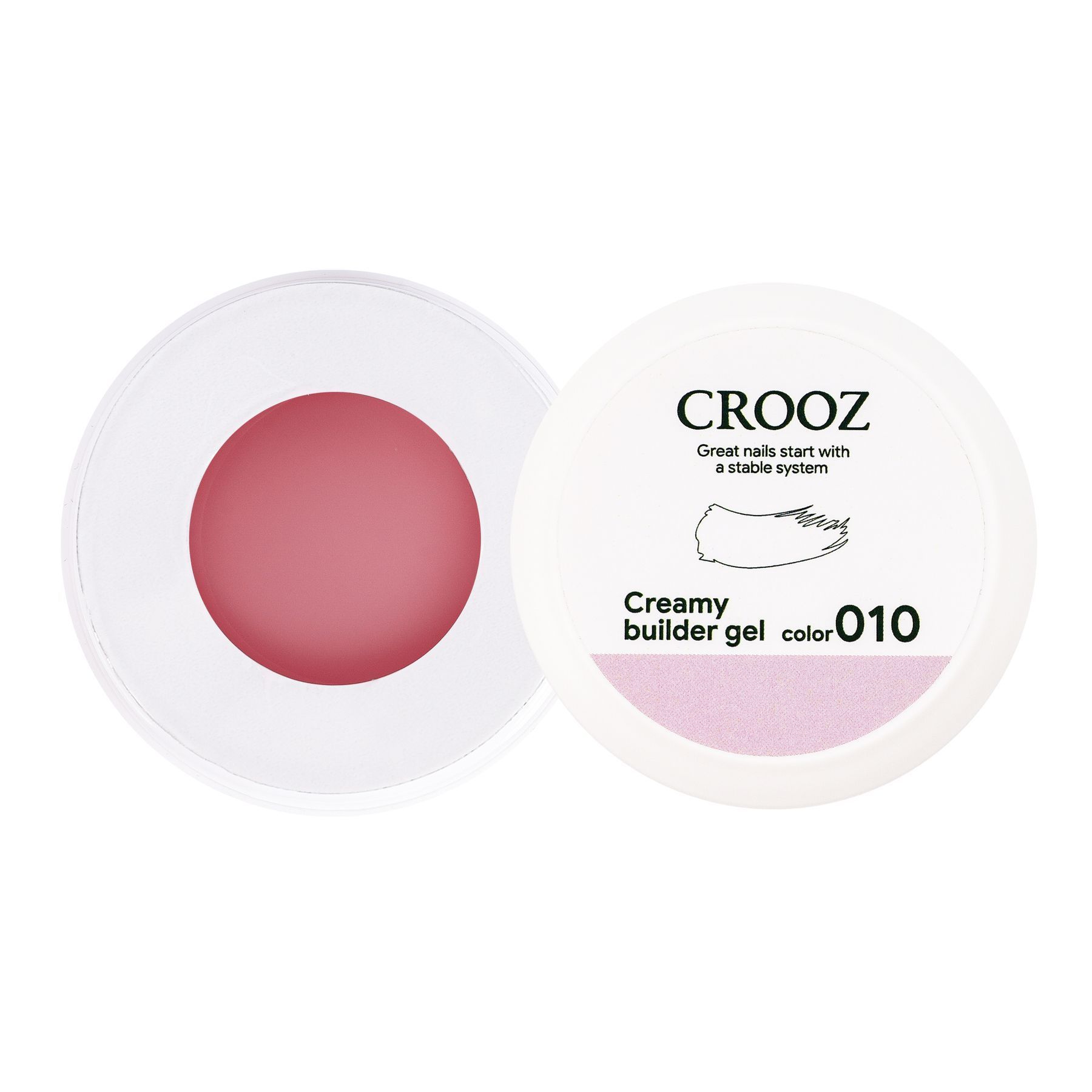 Crooz Creamy Builder Gel 10 — светло-розовый строительный гель для профессионального моделирования ногтей 30 ml