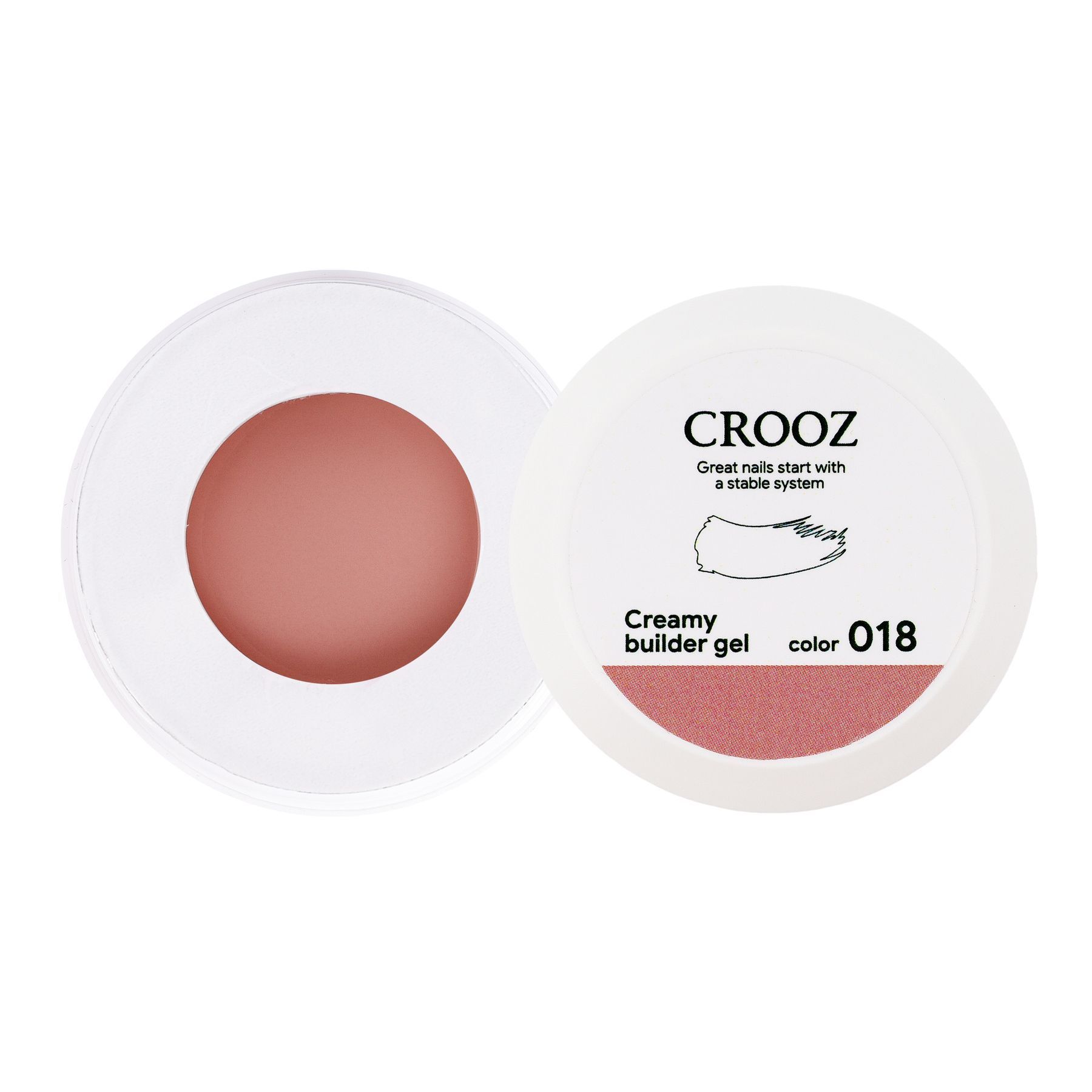 Crooz Creamy Builder Gel №18 — телесно-розовый гель для наращивания и укрепления ногтей 30 ml