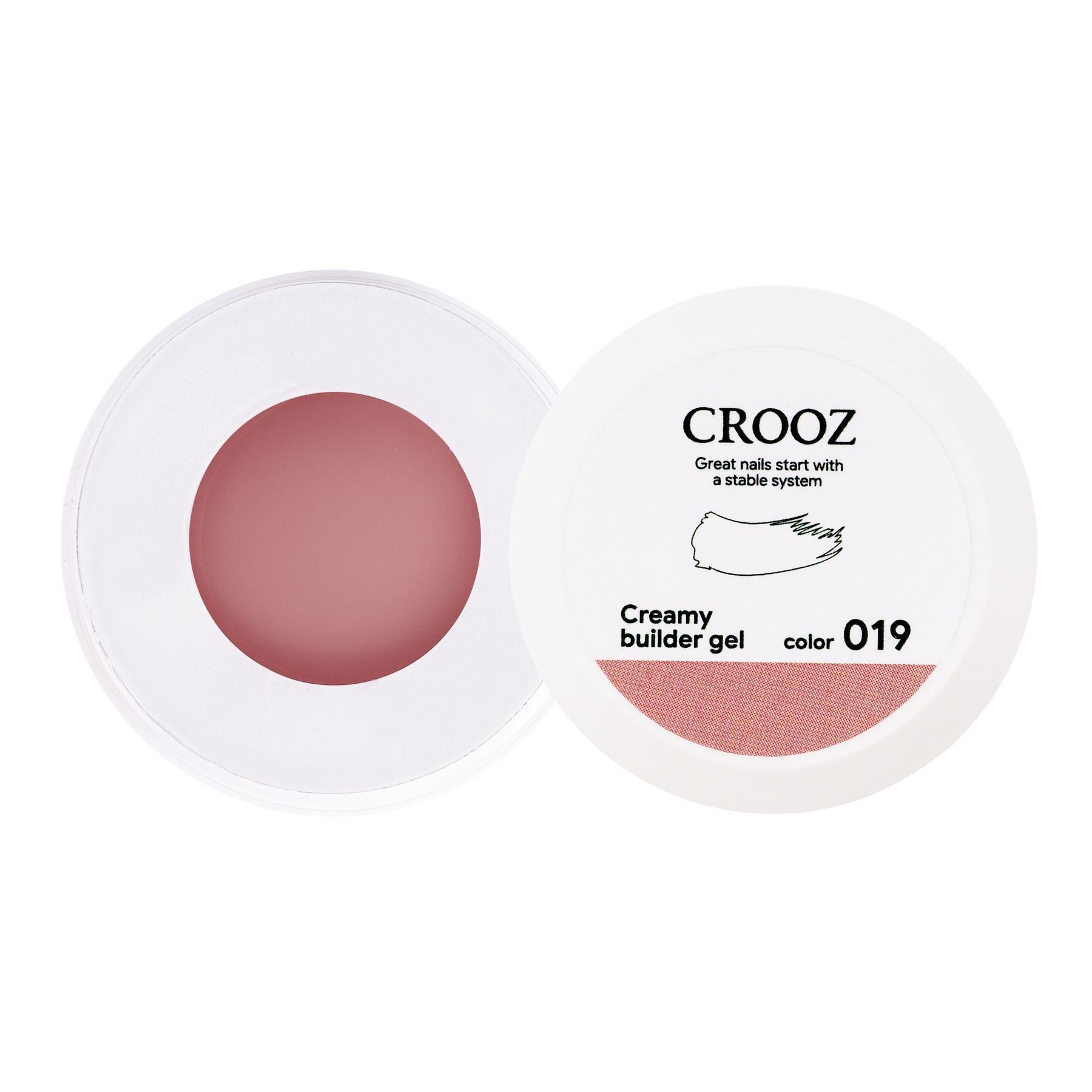 Crooz Creamy Builder Gel №19 — тёплый камуфлирующий гель для наращивания и укрепления ногтей 30 ml