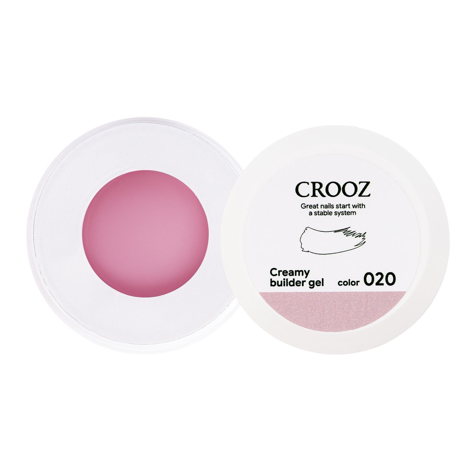 Crooz Creamy Builder Gel №20 — холодно-розовый гель для наращивания и укрепления ногтей 30 ml