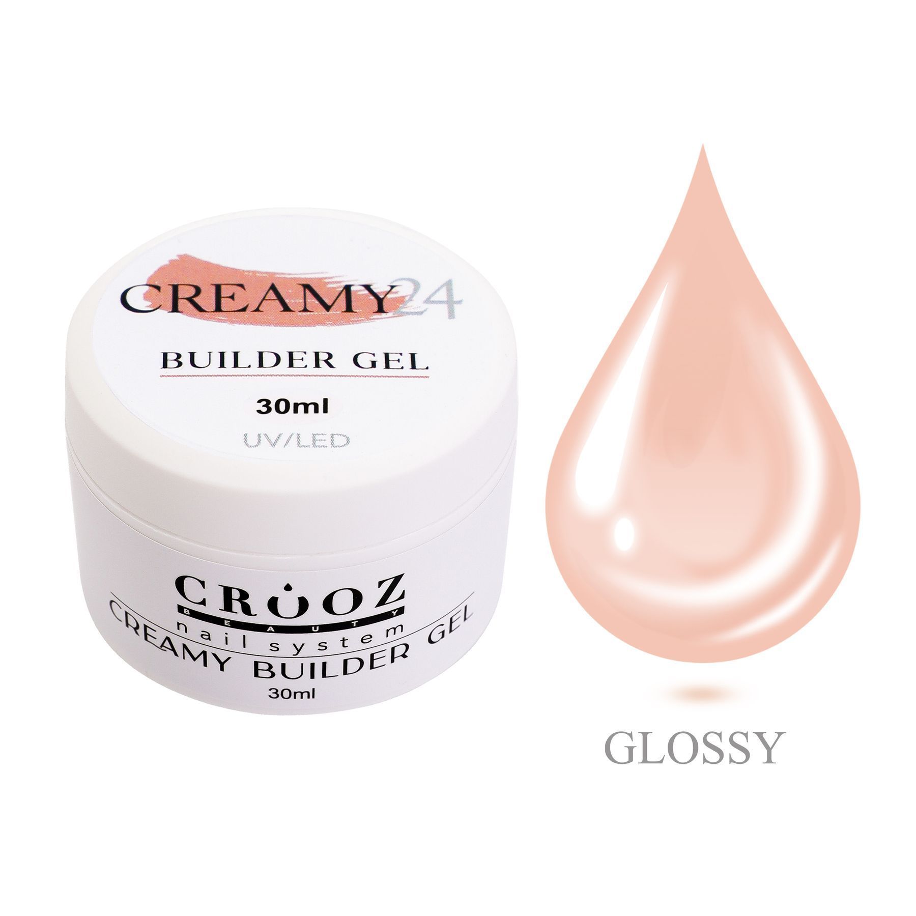 Crooz Creamy Builder Gel №24 — золотисто-бежевый гель для наращивания и моделирования ногтей 30 ml