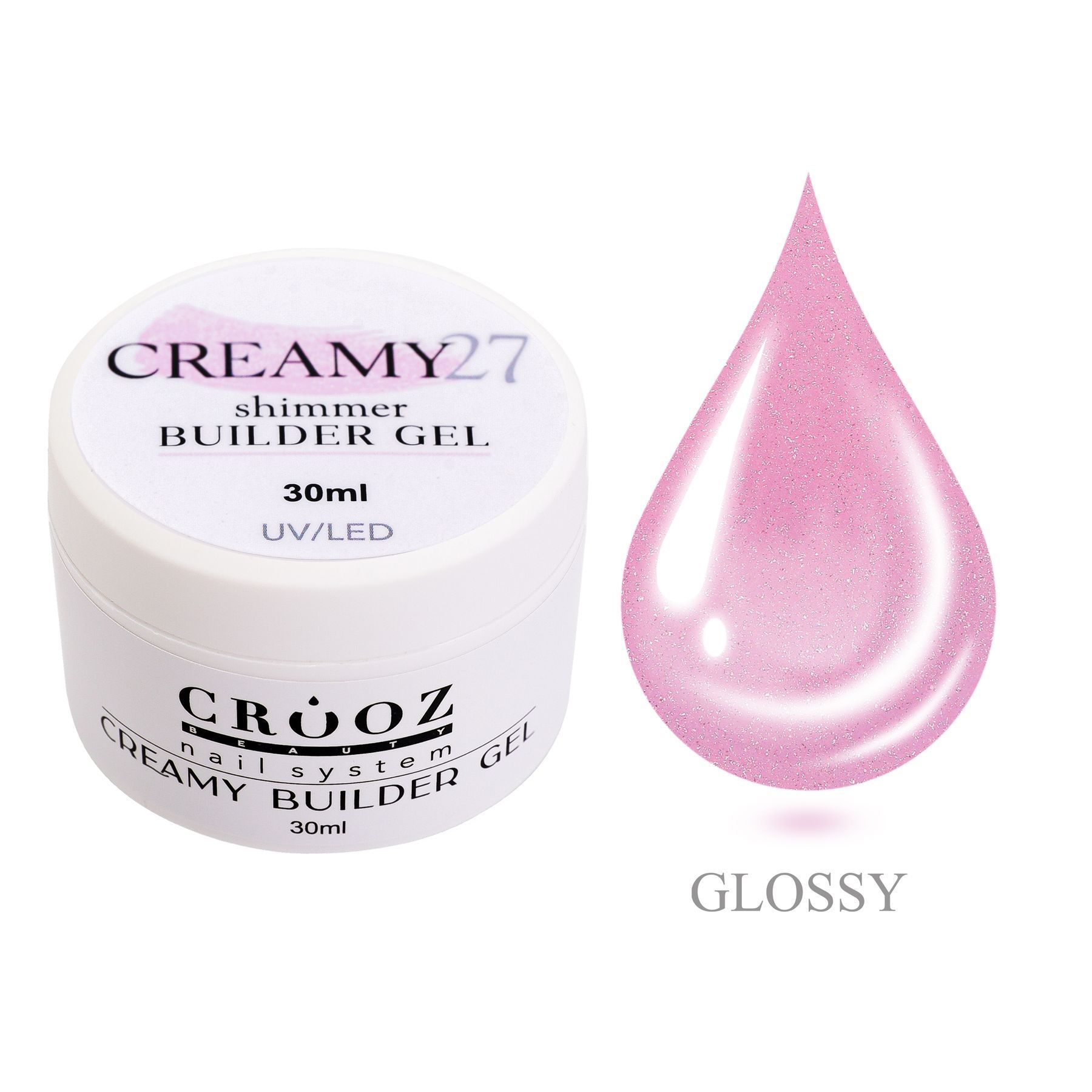 Crooz Creamy Builder Gel 27 — профессиональный гель для наращивания и укрепления ногтей 30 ml