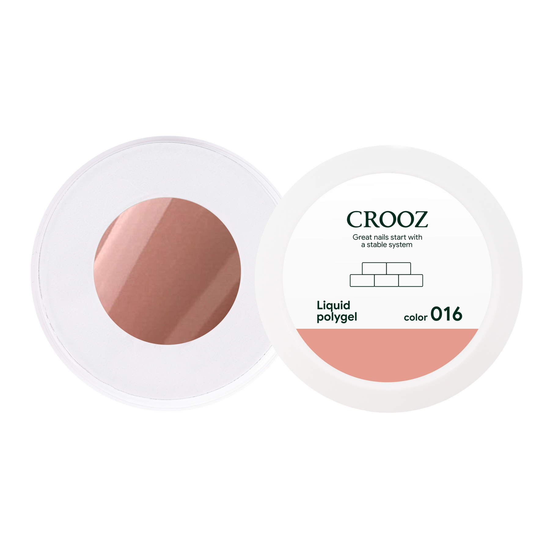 CROOZ Liquid Polygel №16 Nude Beige — nüüd-beež vedel polügeel, 30 ml