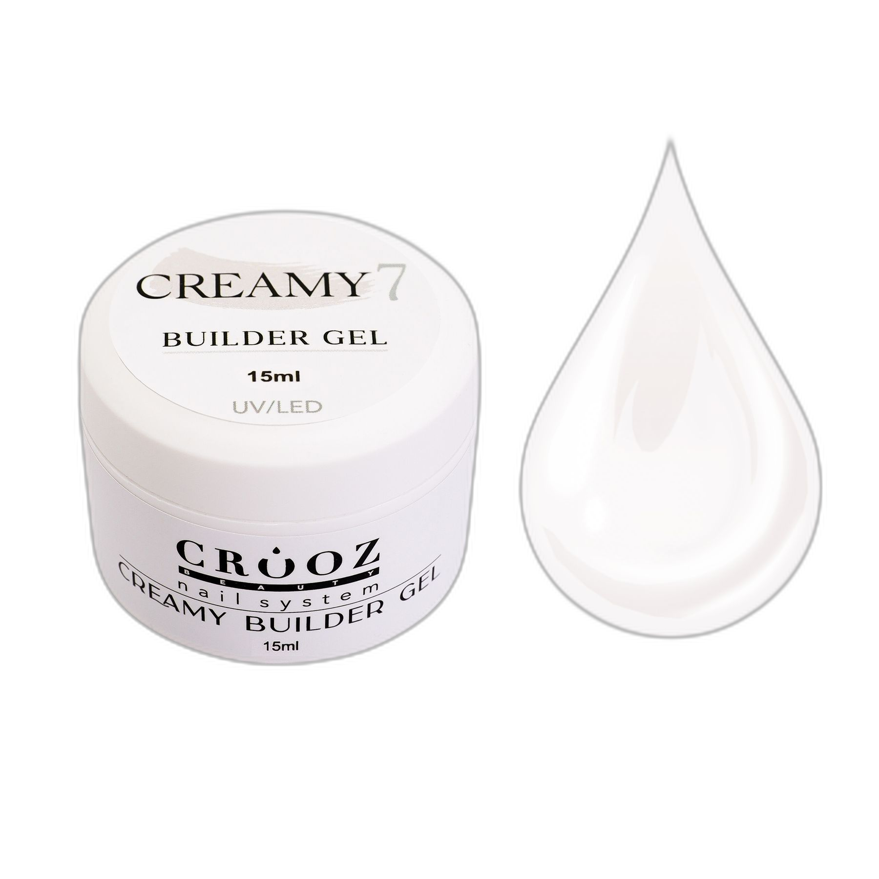 Crooz Creamy Builder Gel 7 — piimjas geel küünte pikendamiseks ja tugevdamiseks 15 ml