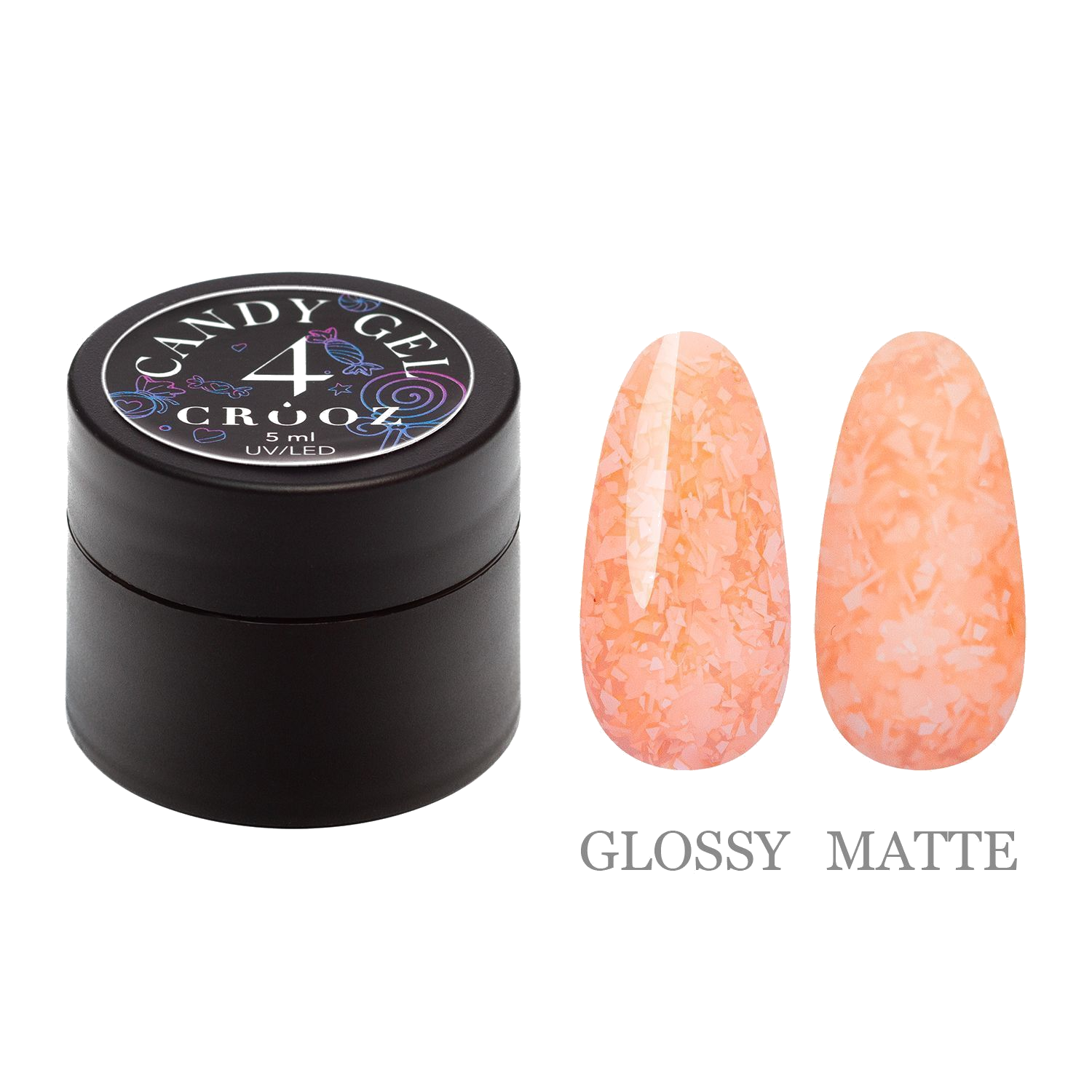 Crooz Candy Gel №4 – oranž 3D geel stiilse maniküüri jaoks