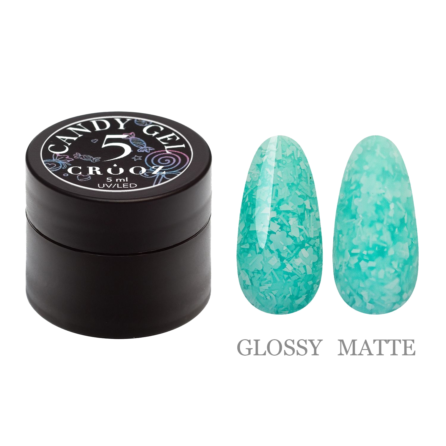 Crooz Candy Gel №5 – türkiis geel 3D küüntedisainiks