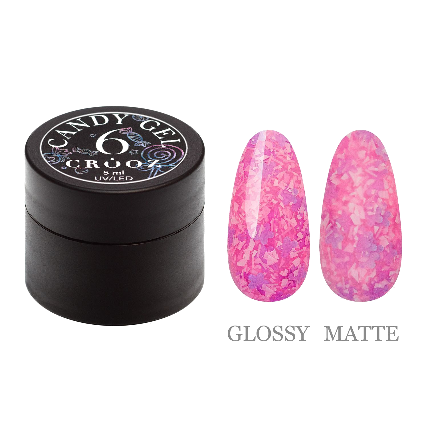 Crooz Candy Gel №6 – roosa geel küüntedisainiks