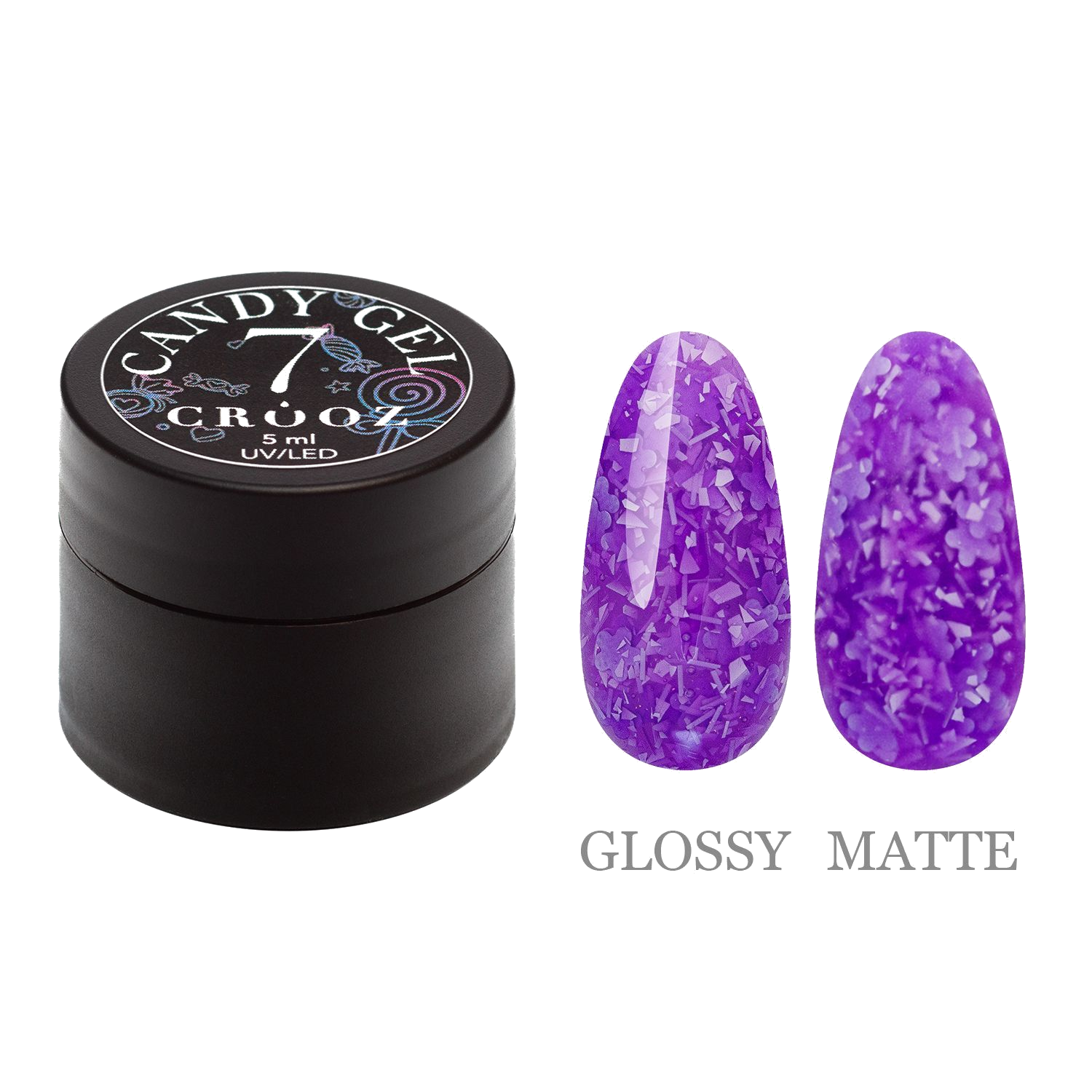 Crooz Candy Gel №7 – violetne geel 3D küüntedisainiks