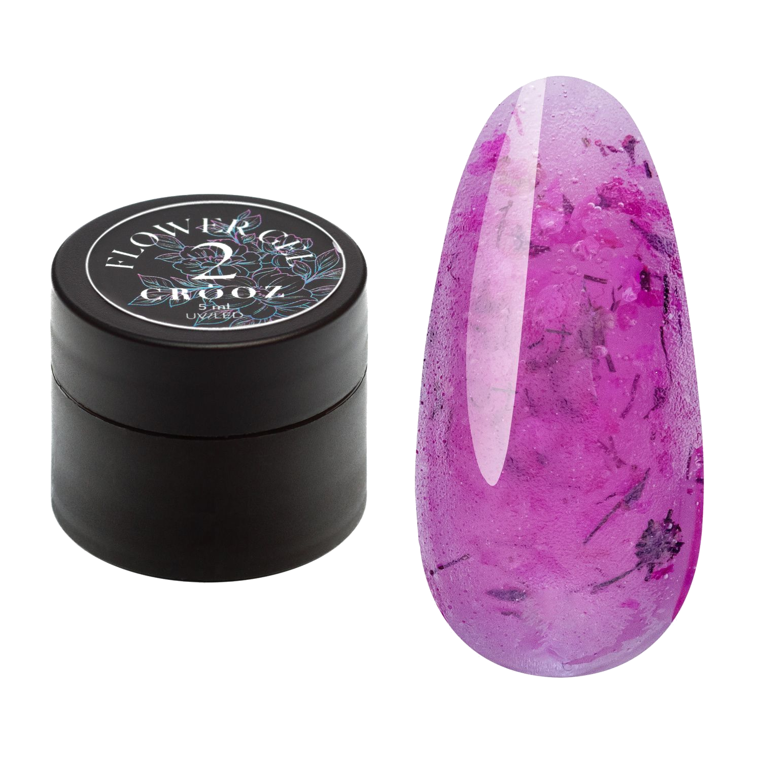 Crooz Flower Gel №2 – прозрачный малиновый гель с сухоцветом