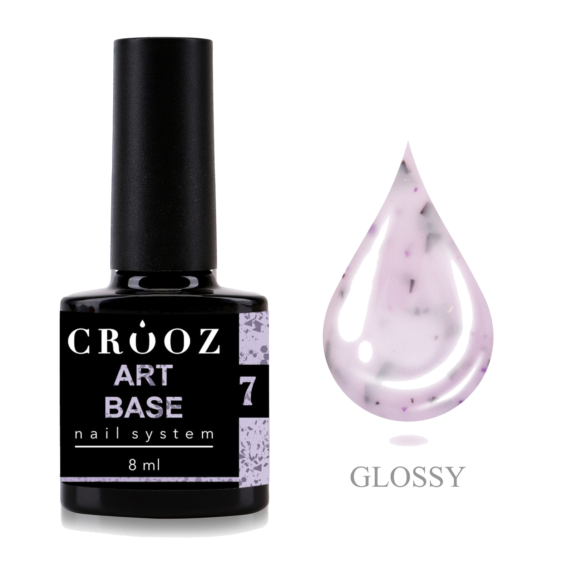 Crooz Base ART 7 — soft lilac base with black gold leaf flakes