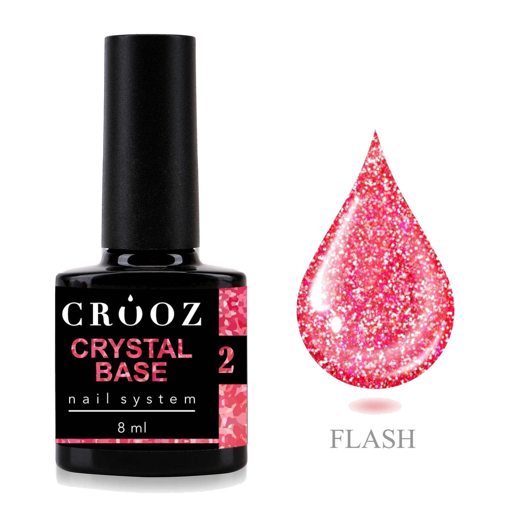 Helkiv alus Crooz Crystal Base №2 — korall sädelusega