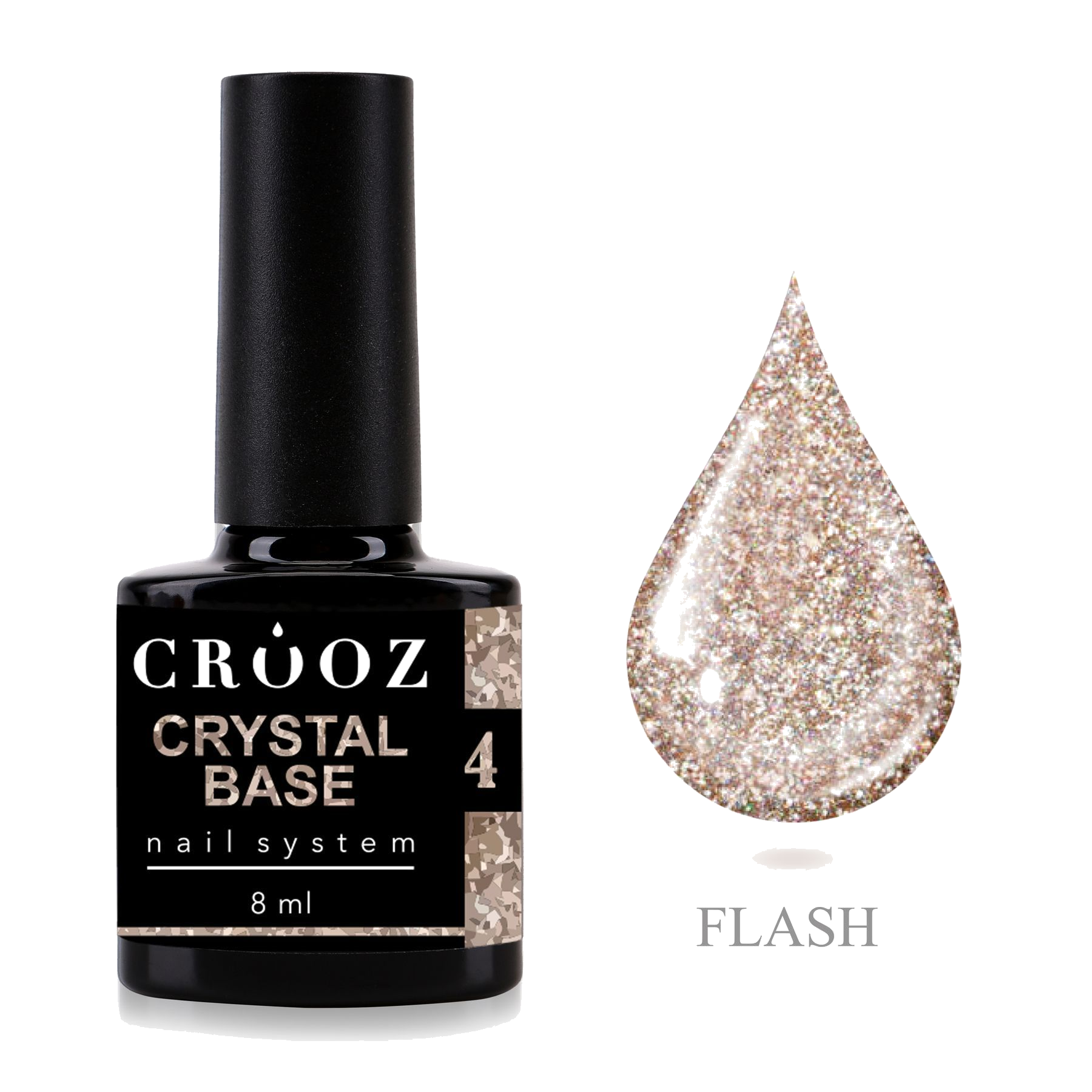 Reflective base Crooz Crystal Base №4 — ivory with shine