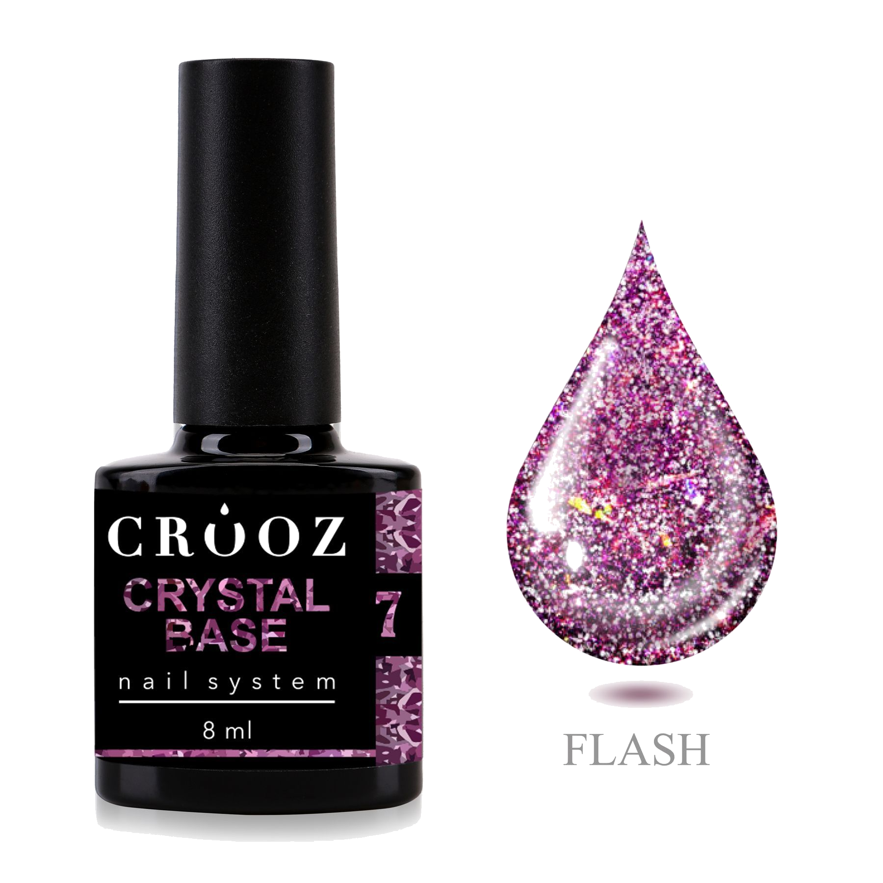 Helkiv alus Crooz Crystal Base №7 — ploomivärvi sädelusega