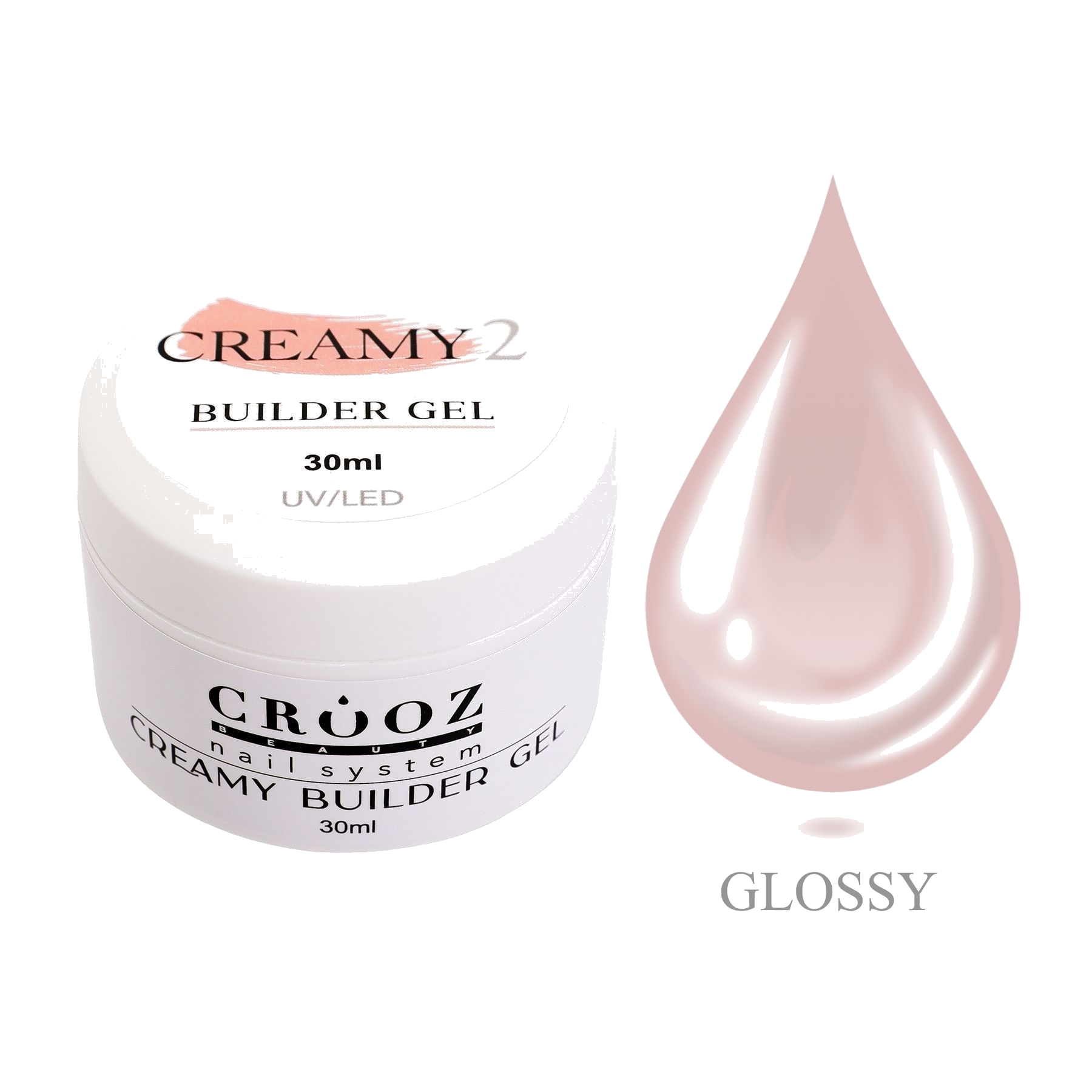 Crooz Creamy Builder Gel 2 – молочно-бежевый строительный гель 30 ml