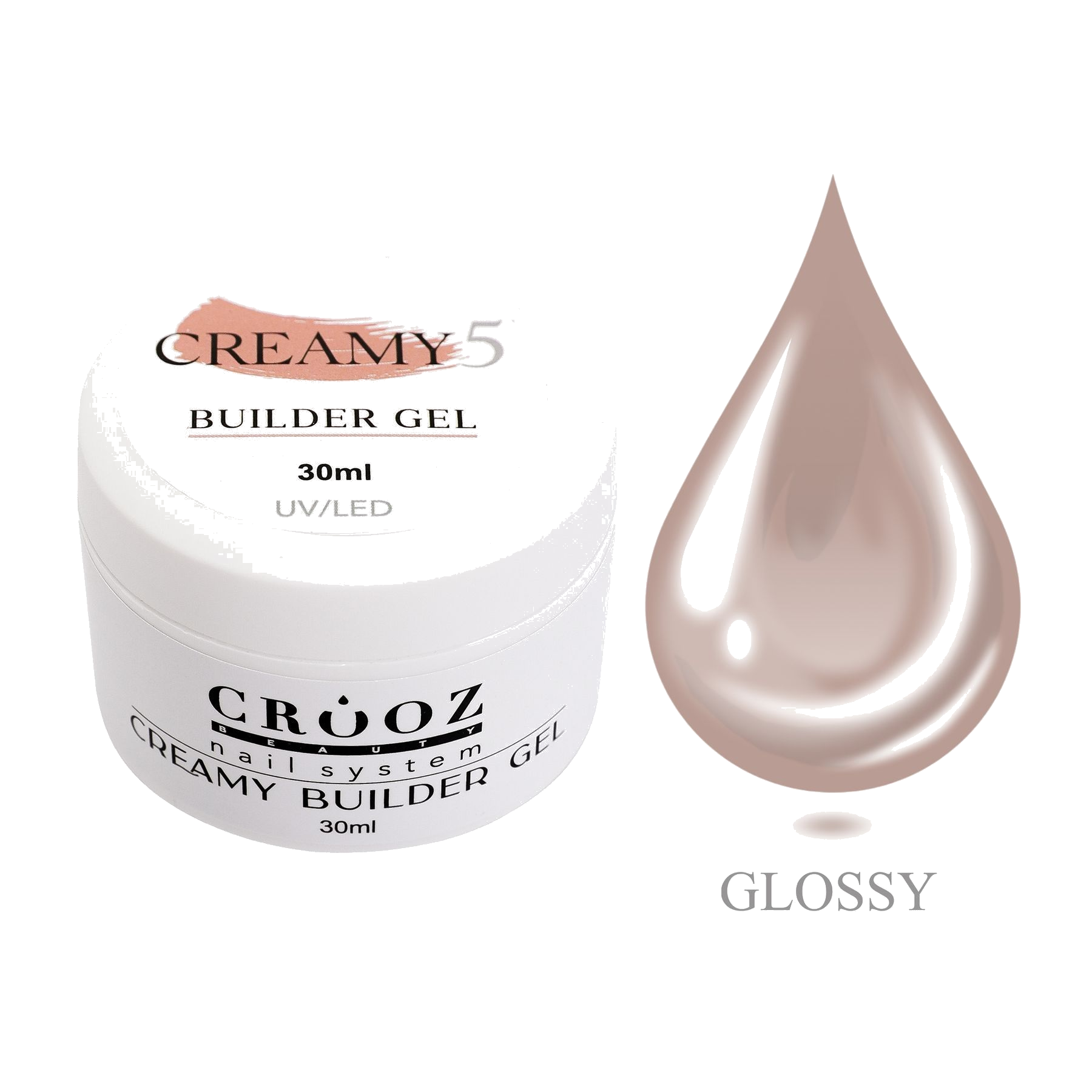 Crooz Creamy Builder Gel 5 — нюдовый гель для наращивания и укрепления ногтей 30 ml