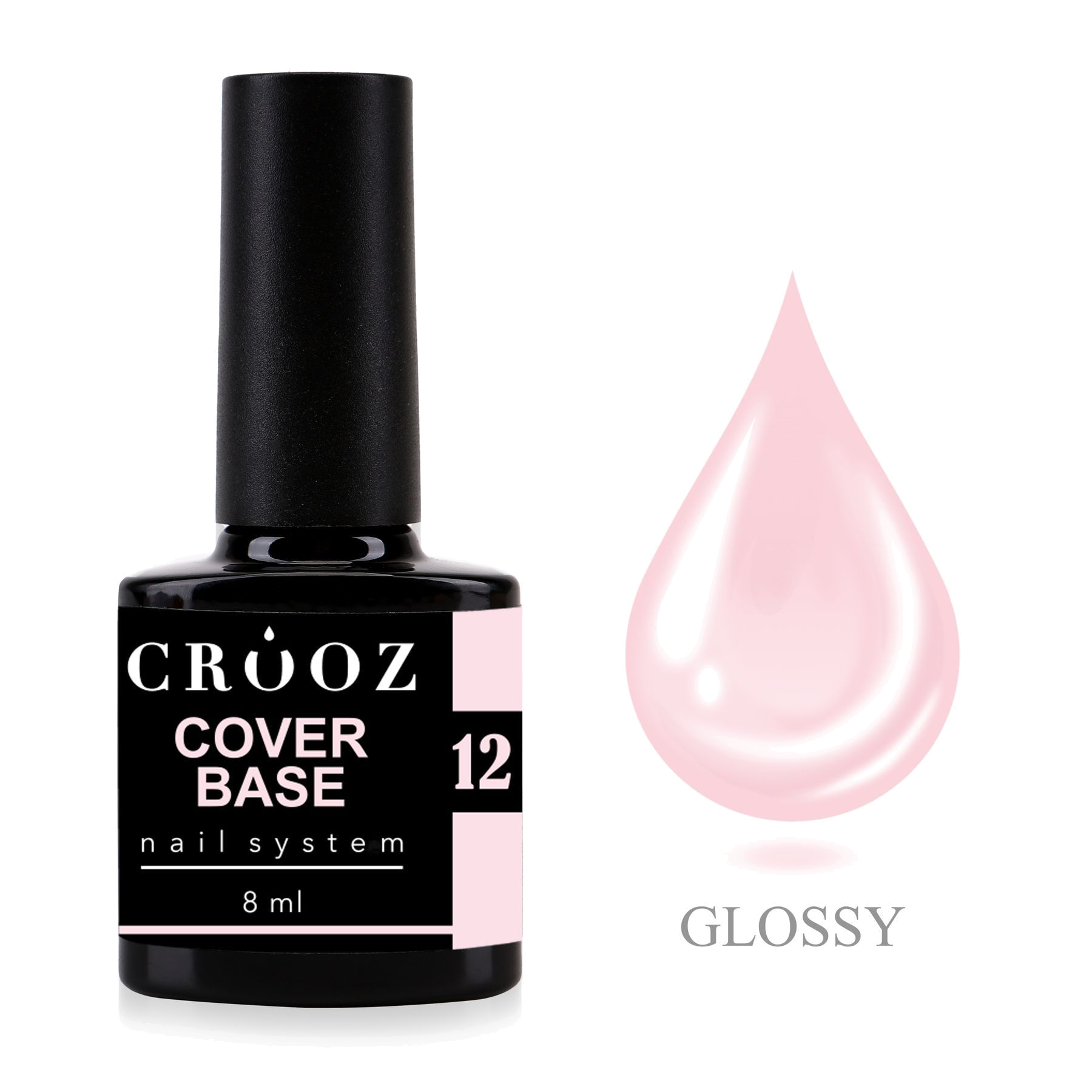 Crooz Base Cover 12 – baas белого-розового оттенка maniküüriks, стойкая и универсальная