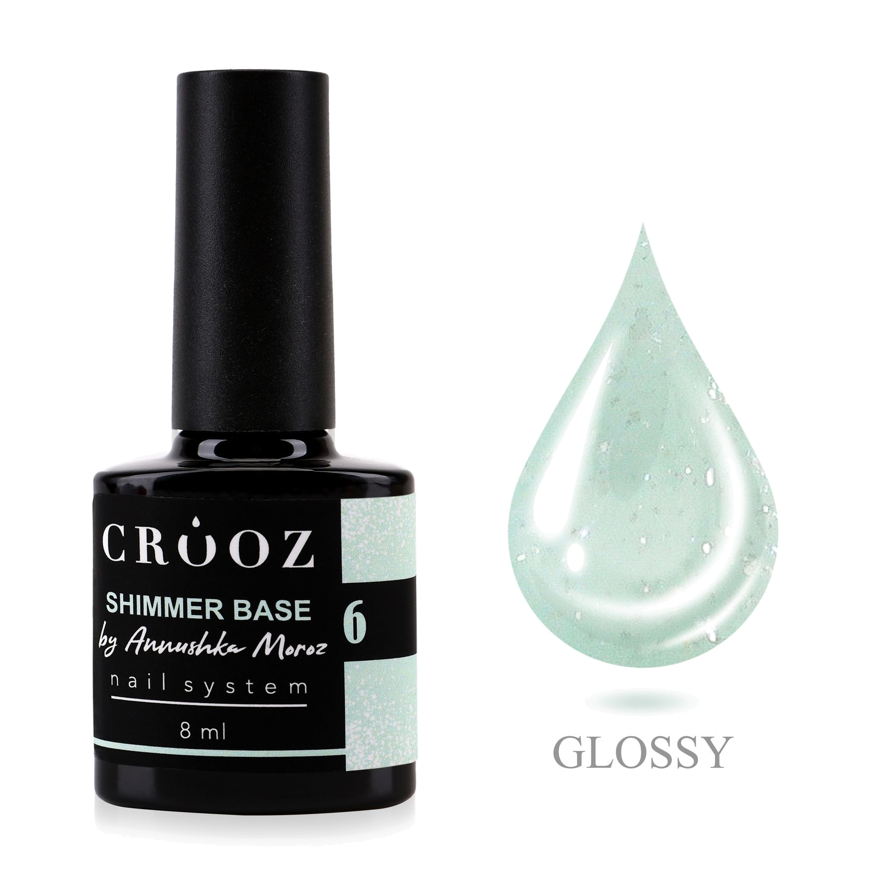 Shimmer Base №6 — mint silver shimmer gel base 8 ml