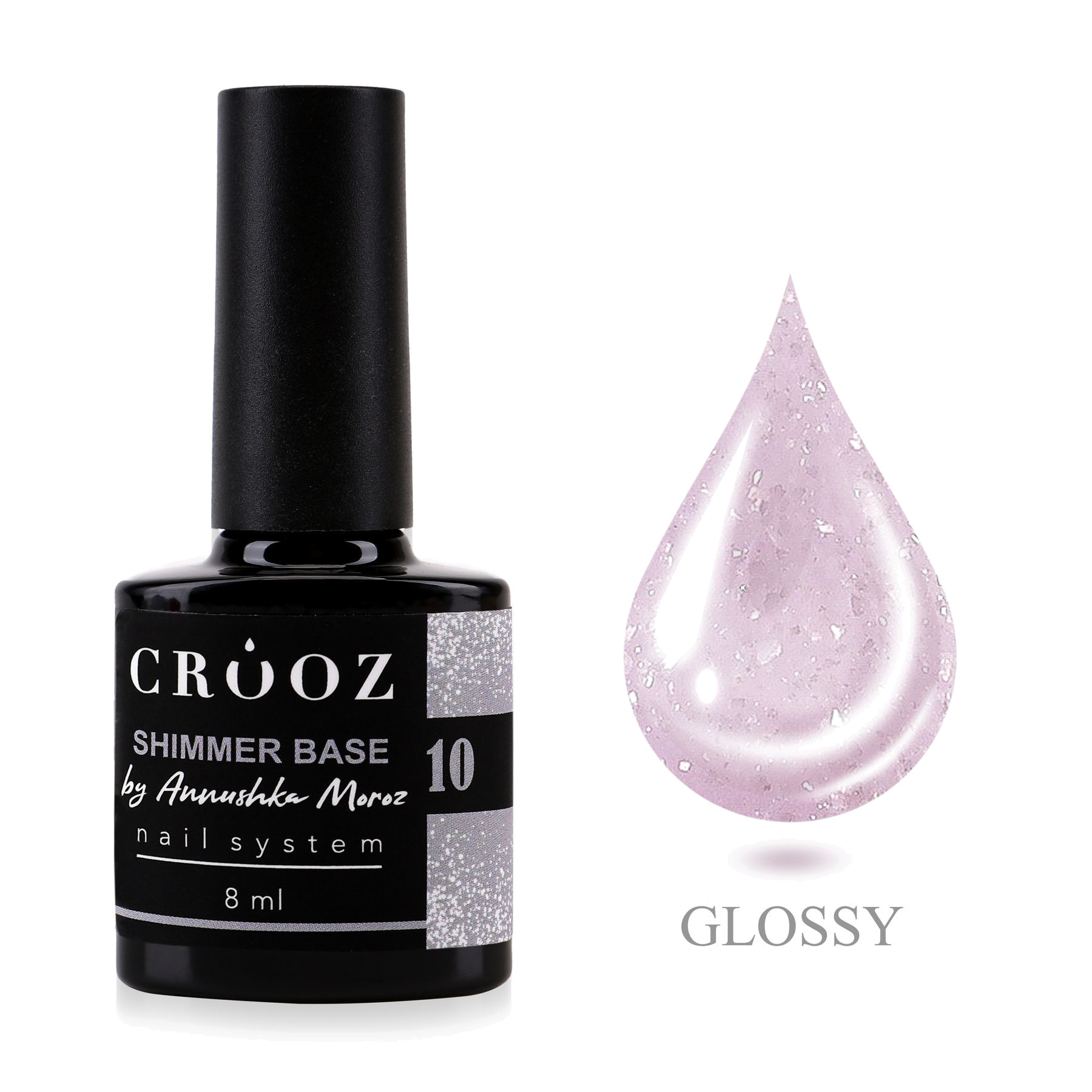 Shimmer Base №10 — light lavender silver shimmer gel base 8 ml