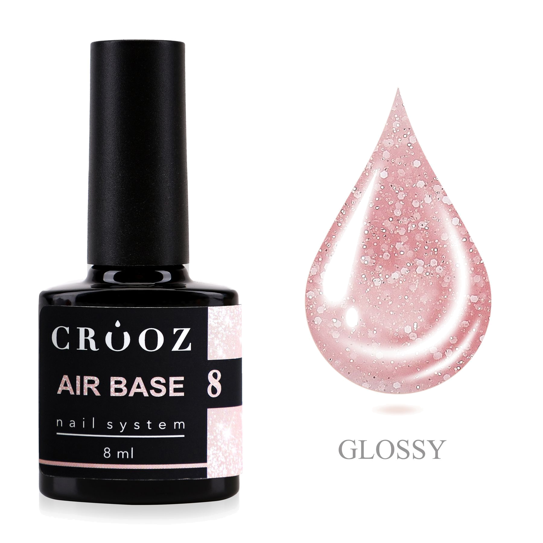 Купить молочно-розовую базу с глиттером Crooz Air Base №8 — цена