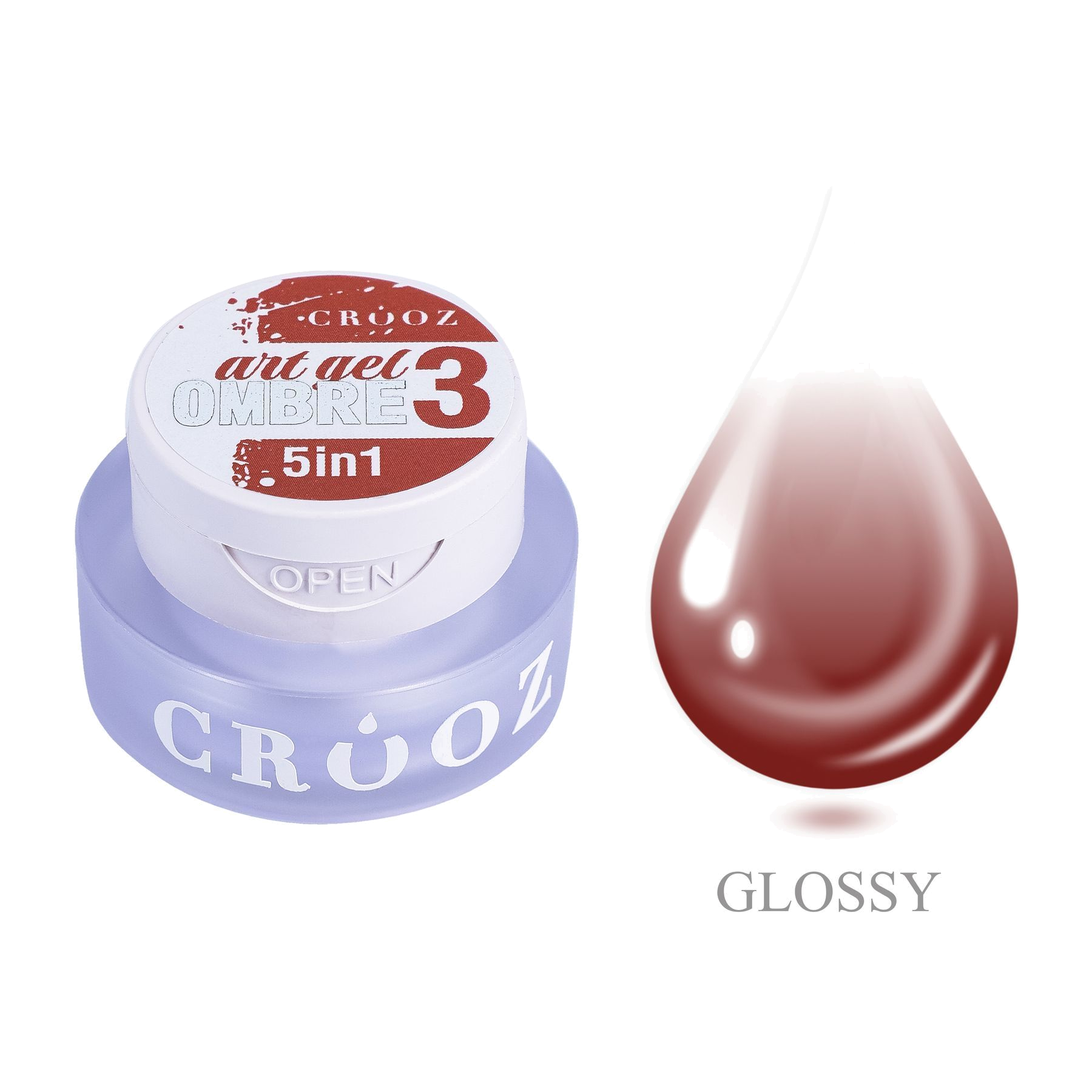 Crooz Art Gel Ombre №03 – красный винный градиент, гель-краска 5 в 1, 3 мл