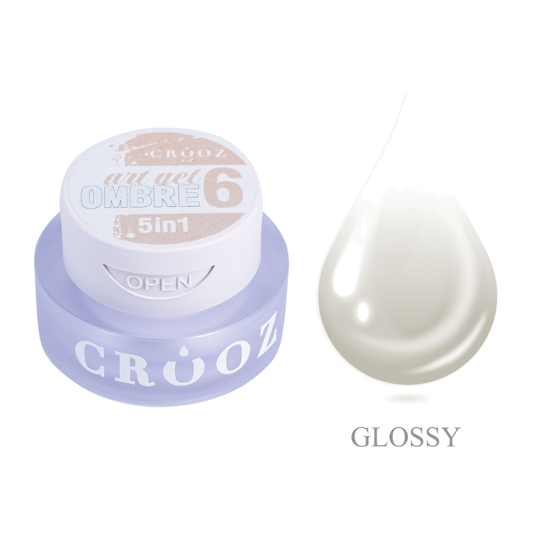 Crooz Art Gel Ombre №06 – кремово-белая гель-краска 5 в 1 для омбре, 3 мл
