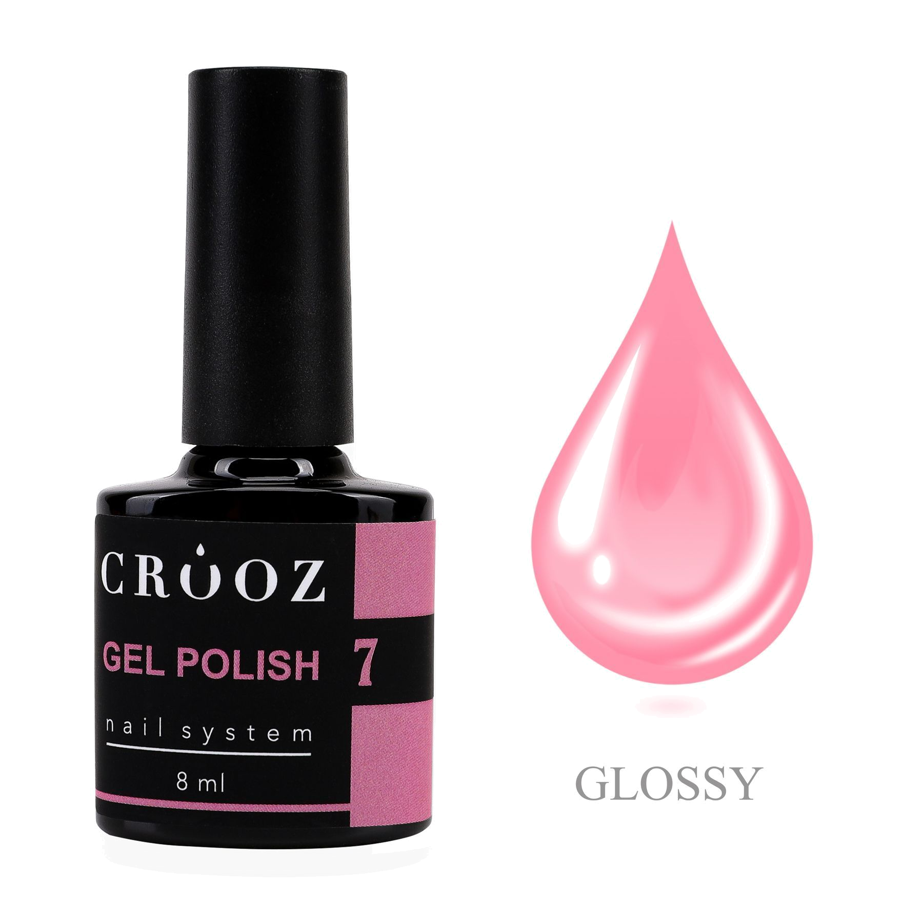 CROOZ GEL POLISH №7 — базовий розовый гель-лак