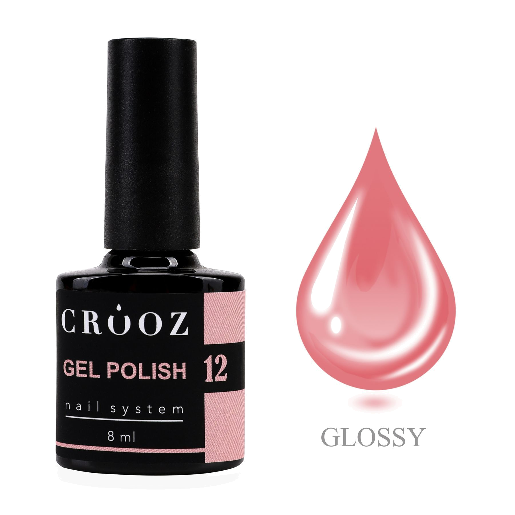 CROOZ GEL POLISH №12 — нежный пастельно-розовый гель-лак