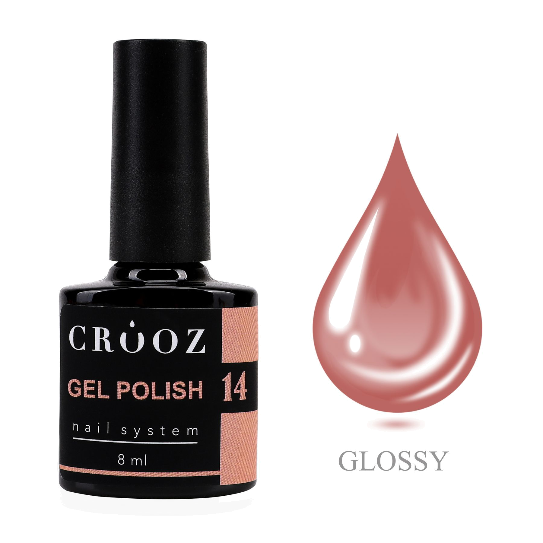 CROOZ GEL POLISH №14 — тёплый нюдовый гель-лак с розовым подтоном