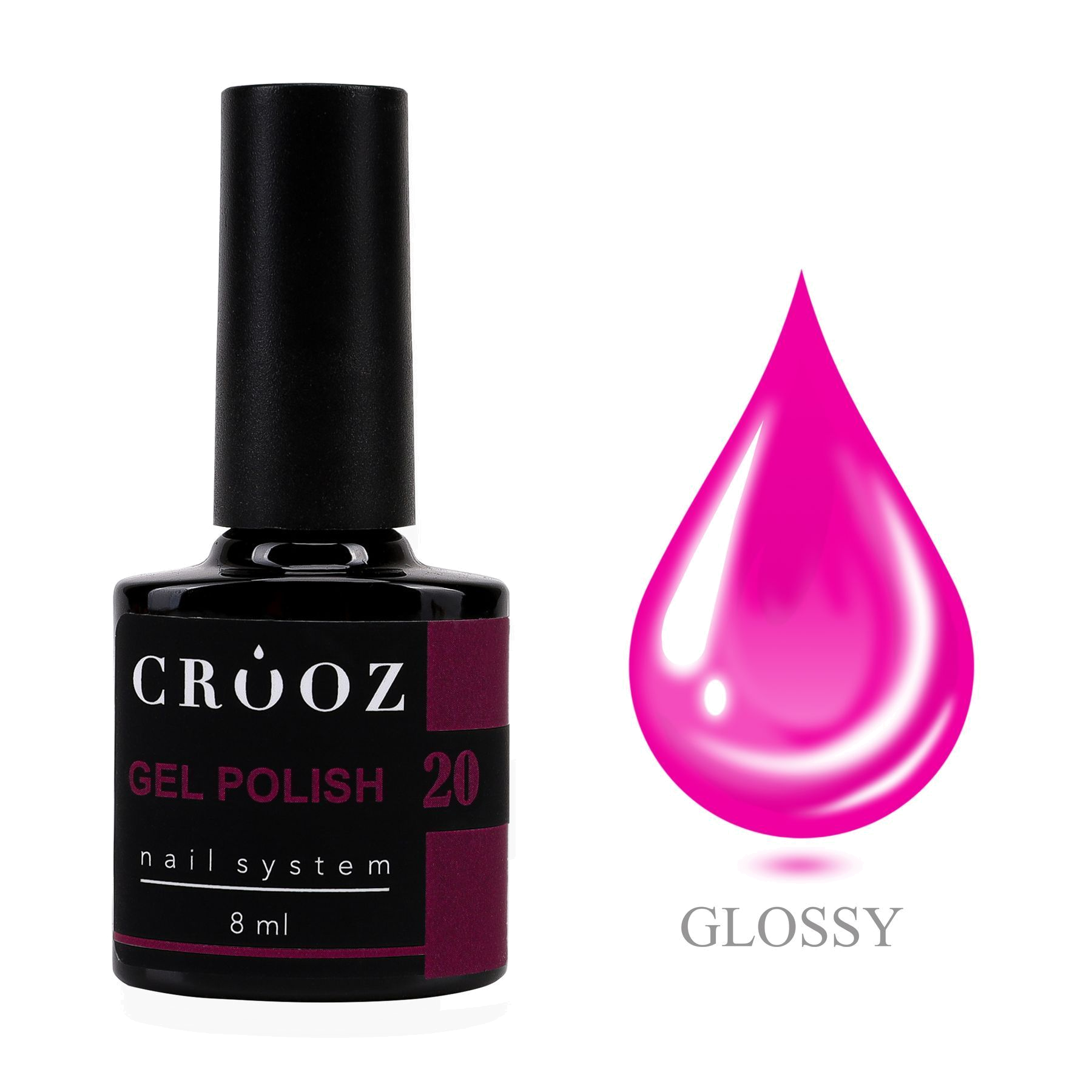 CROOZ GEL POLISH №20 — гель-лак цвета фуксии