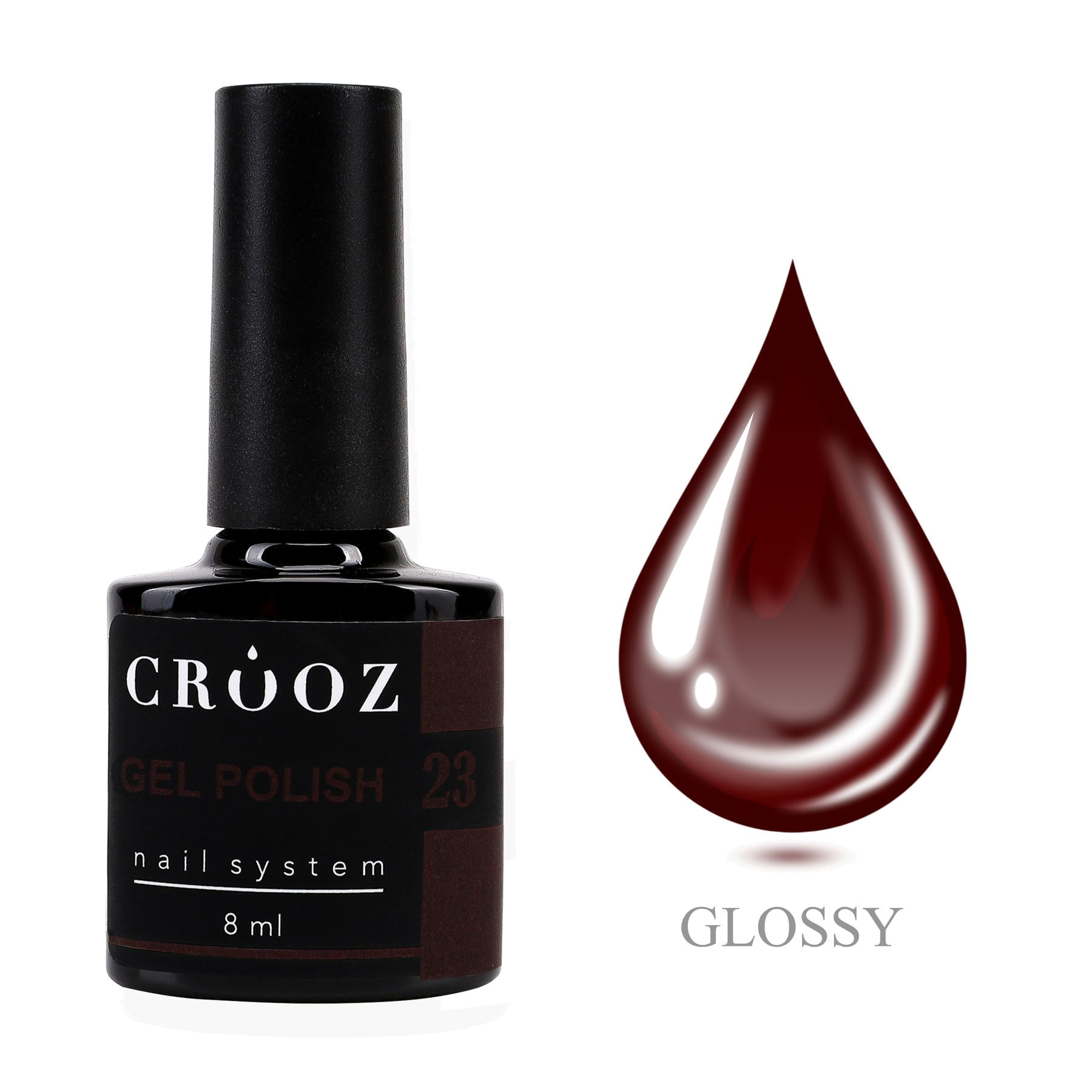 CROOZ GEL POLISH №23 — глубокий бордовый гель-лак, 8 мл