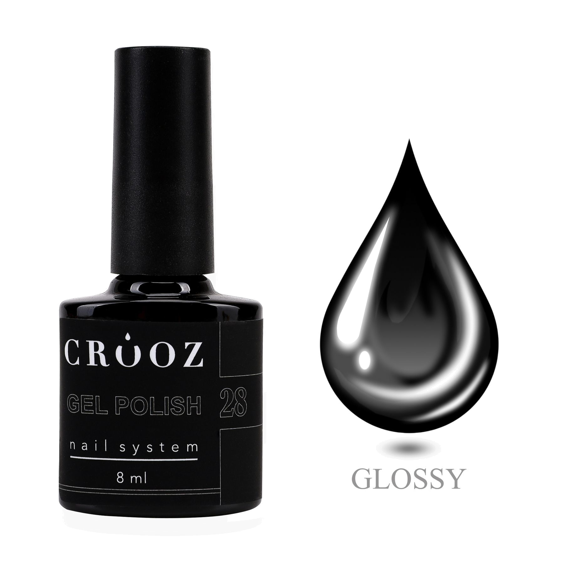 Купить чёрный гель-лак Crooz №028 (8 мл) — цена