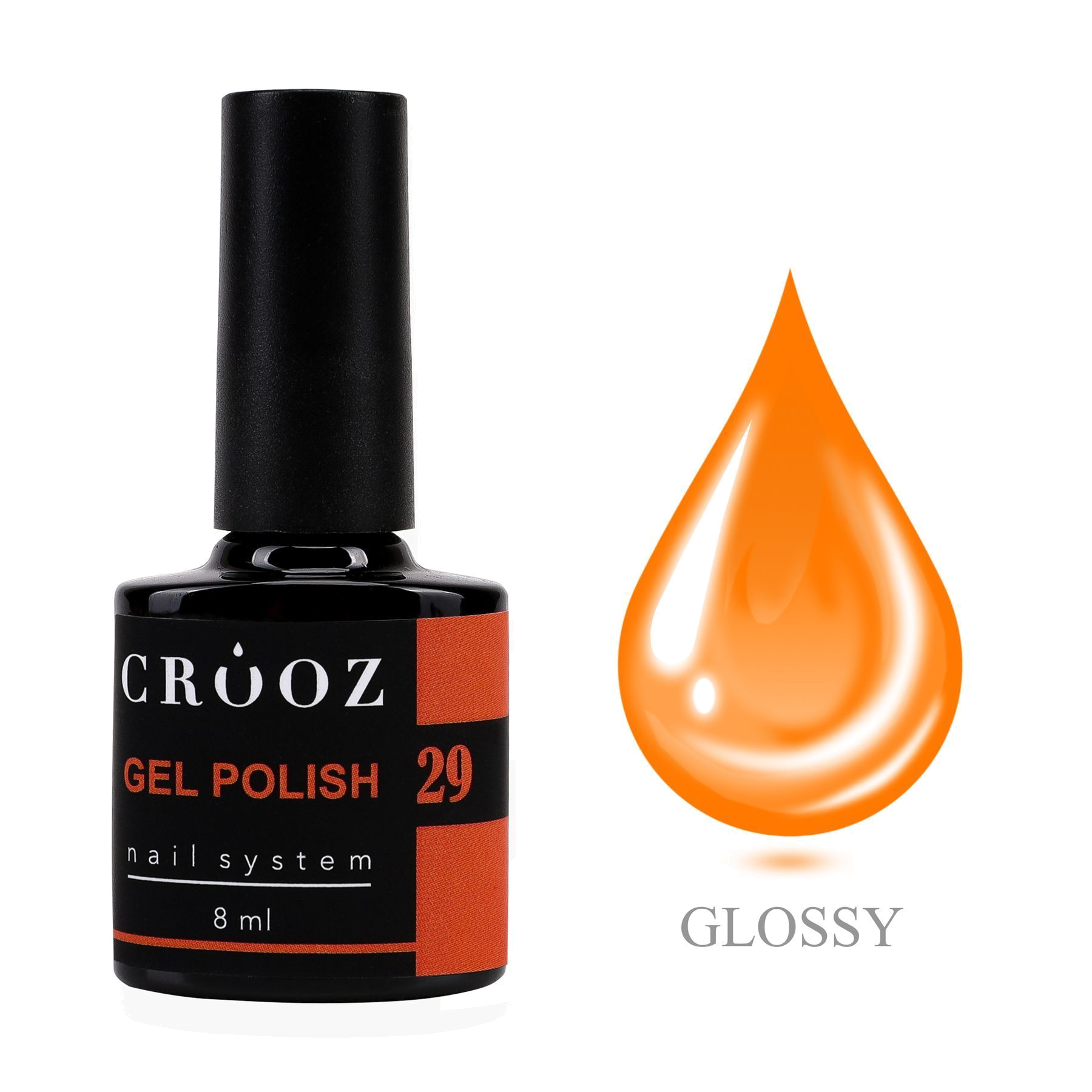 CROOZ GEL POLISH №29 — неоново-оранжевый geellakk, 8 мл