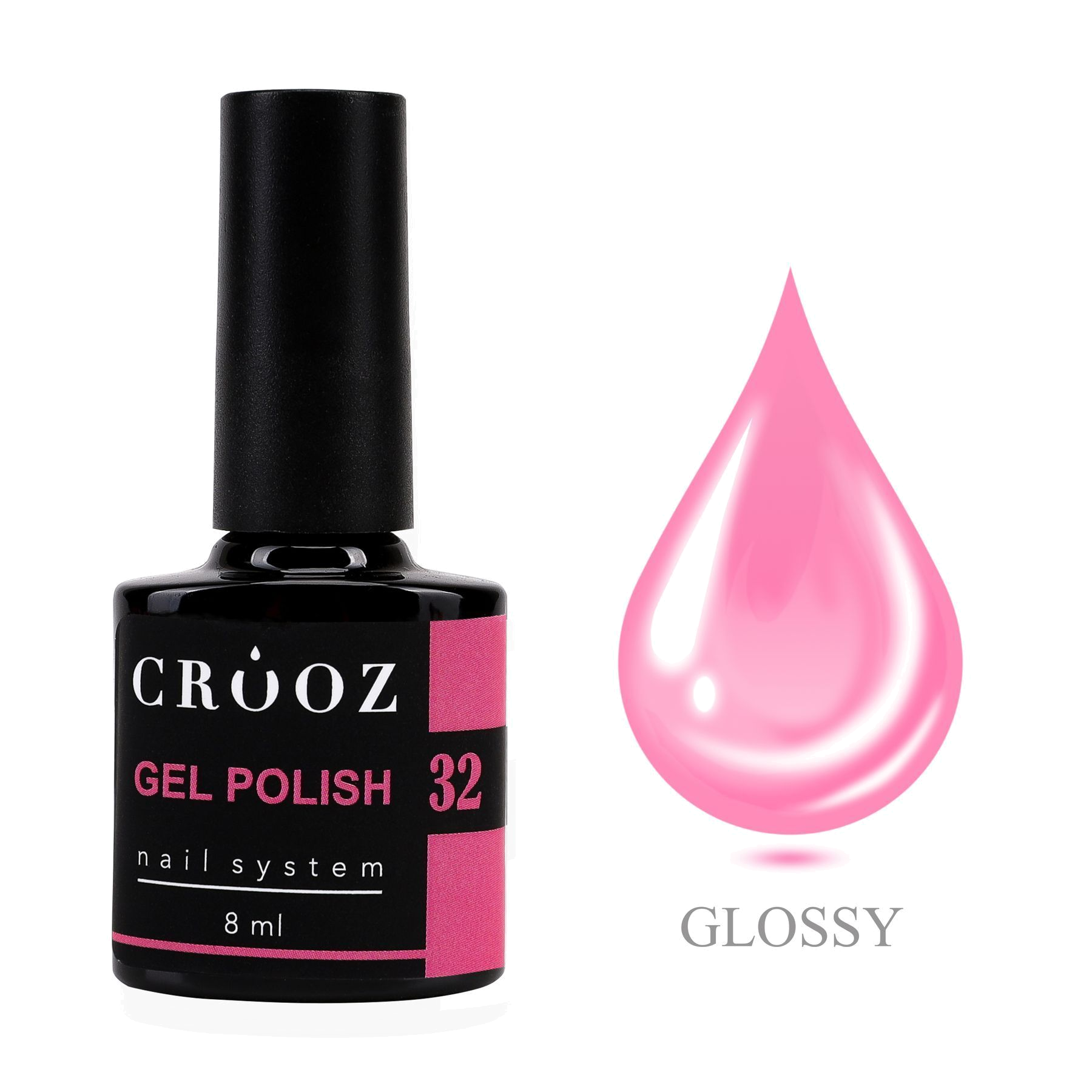 CROOZ GEL POLISH №32 — светло-розовый geellakk, 8 мл