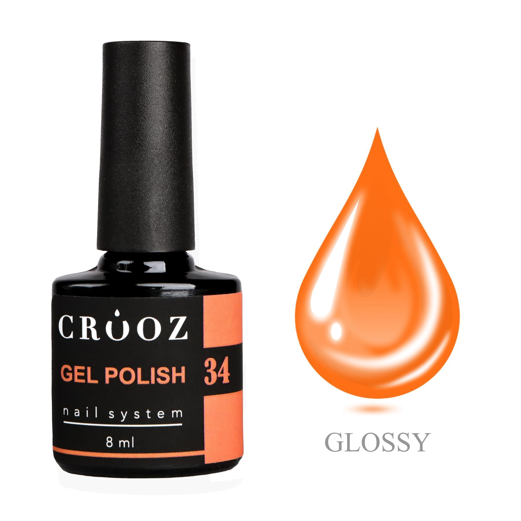 CROOZ GEL POLISH №34 — светло-морковный гель-лак, 8 мл