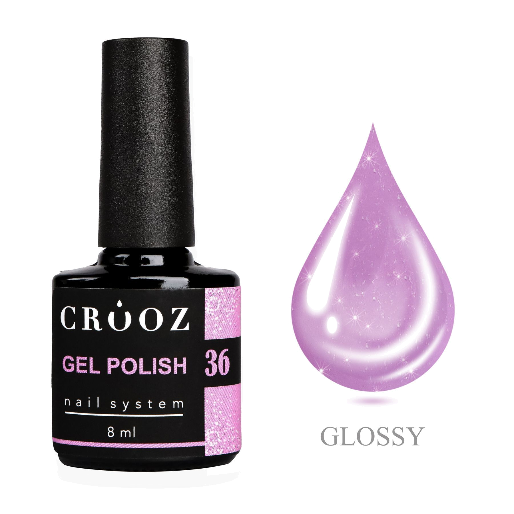 CROOZ GEL POLISH №36 — лиловый geellakk shimmeriga, 8 мл