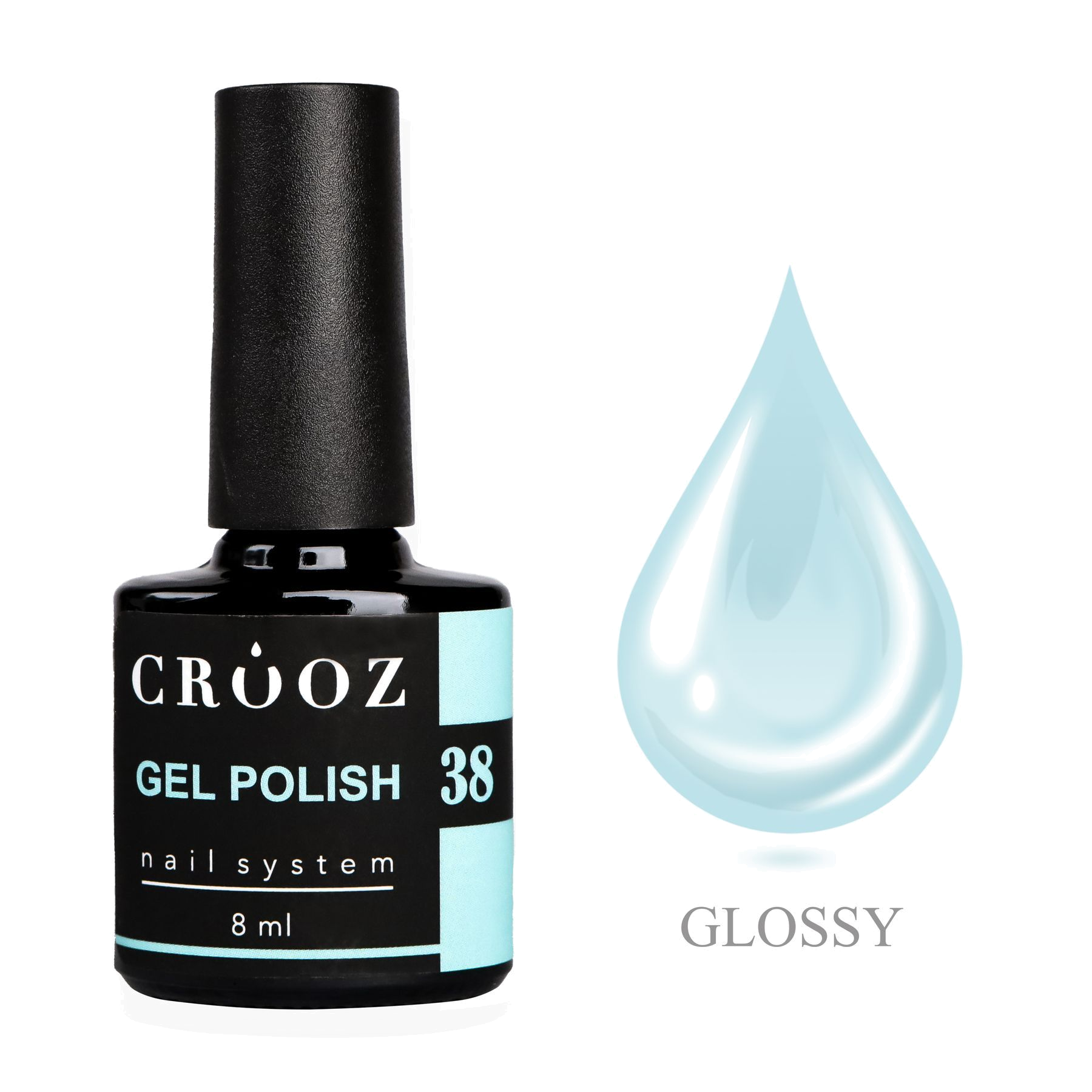 CROOZ GEL POLISH №38 — аквамариновий гель-лак, 8 мл