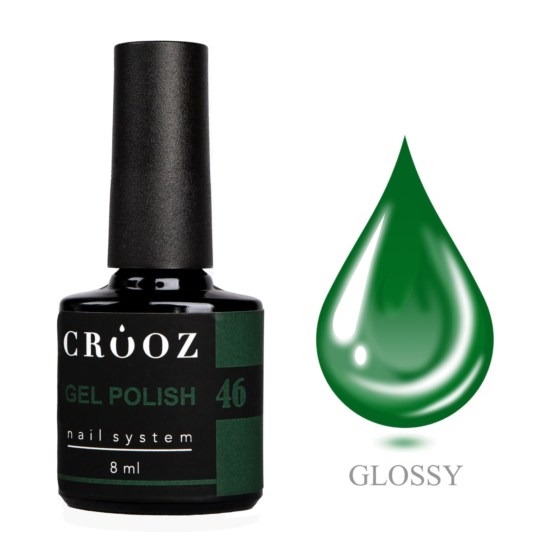CROOZ GEL POLISH №46 — сочный зелёный, тропический оттенок, 8 мл
