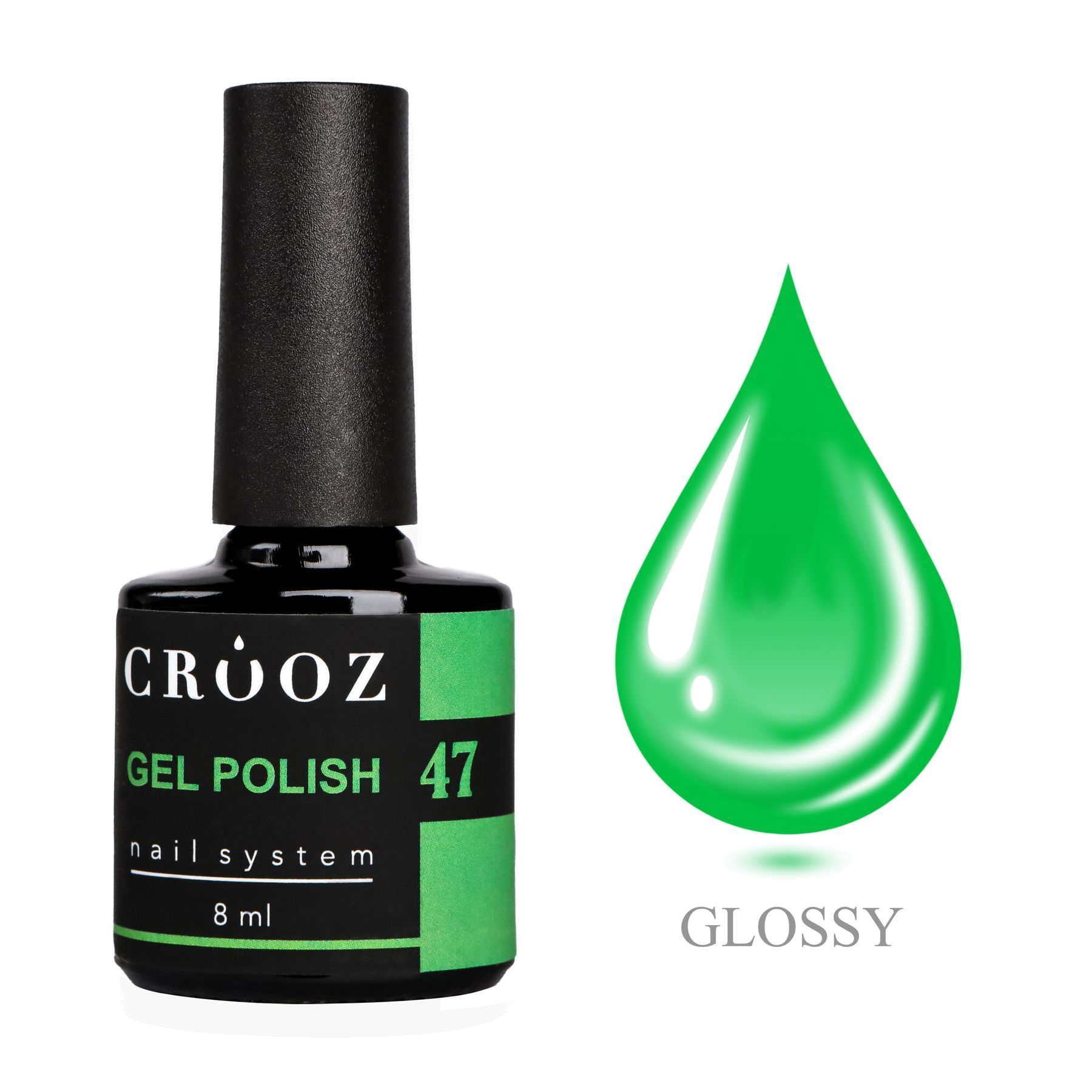 CROOZ GEL POLISH №47 — светло-зелёный, весенний оттенок, 8 мл