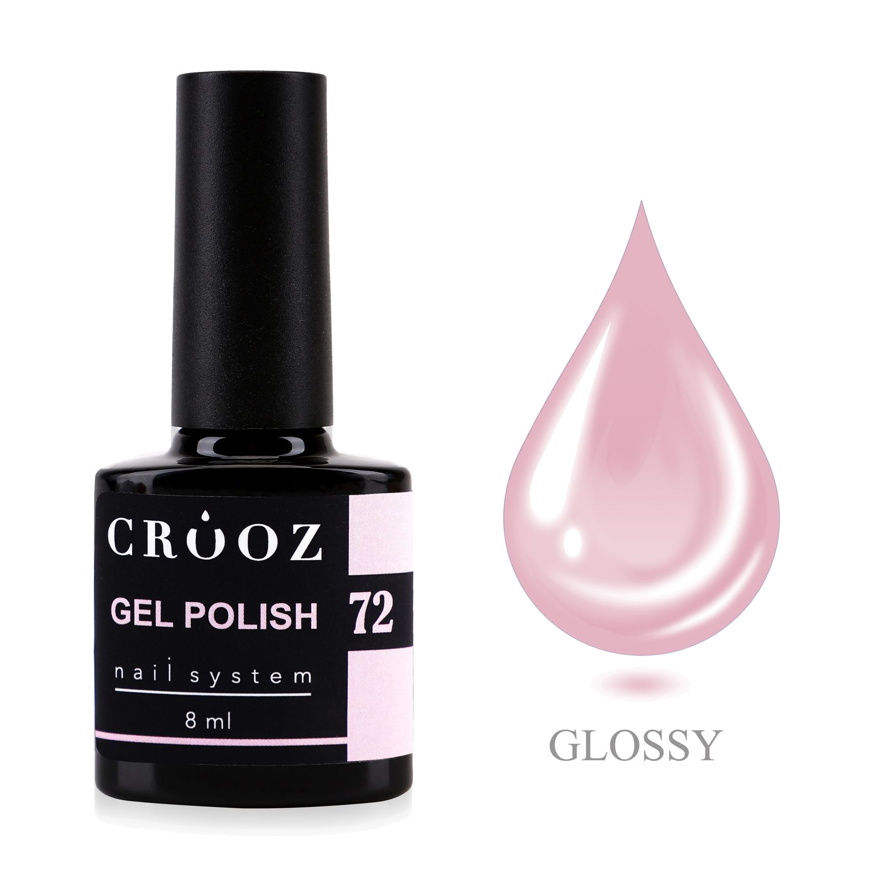 CROOZ Gel Polish №72 — молочно-полуничний, 8 мл